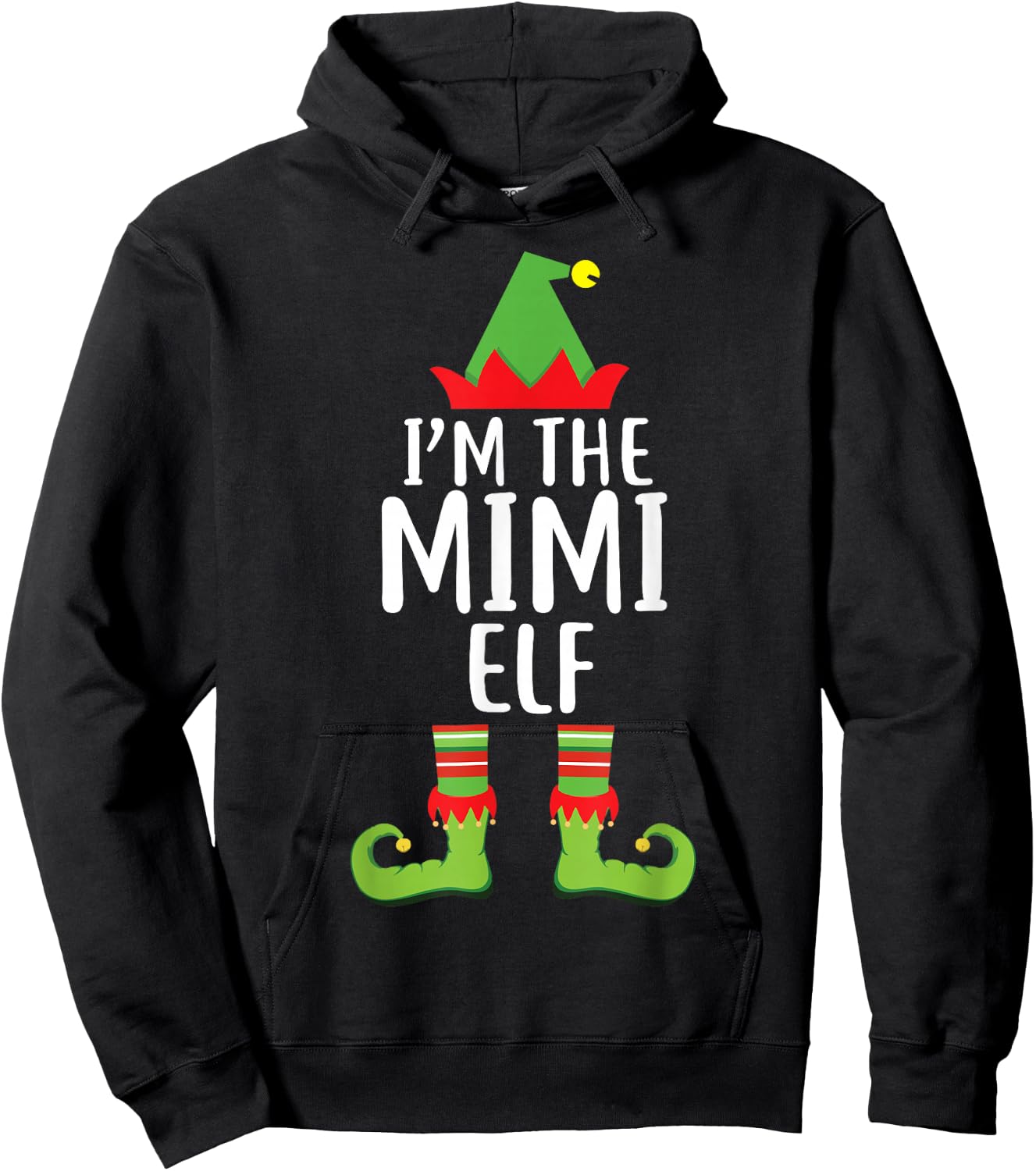 I'm The Mimi Elf Matching Family Christmas Shirt Gift Hoodie - Hoodie | Black