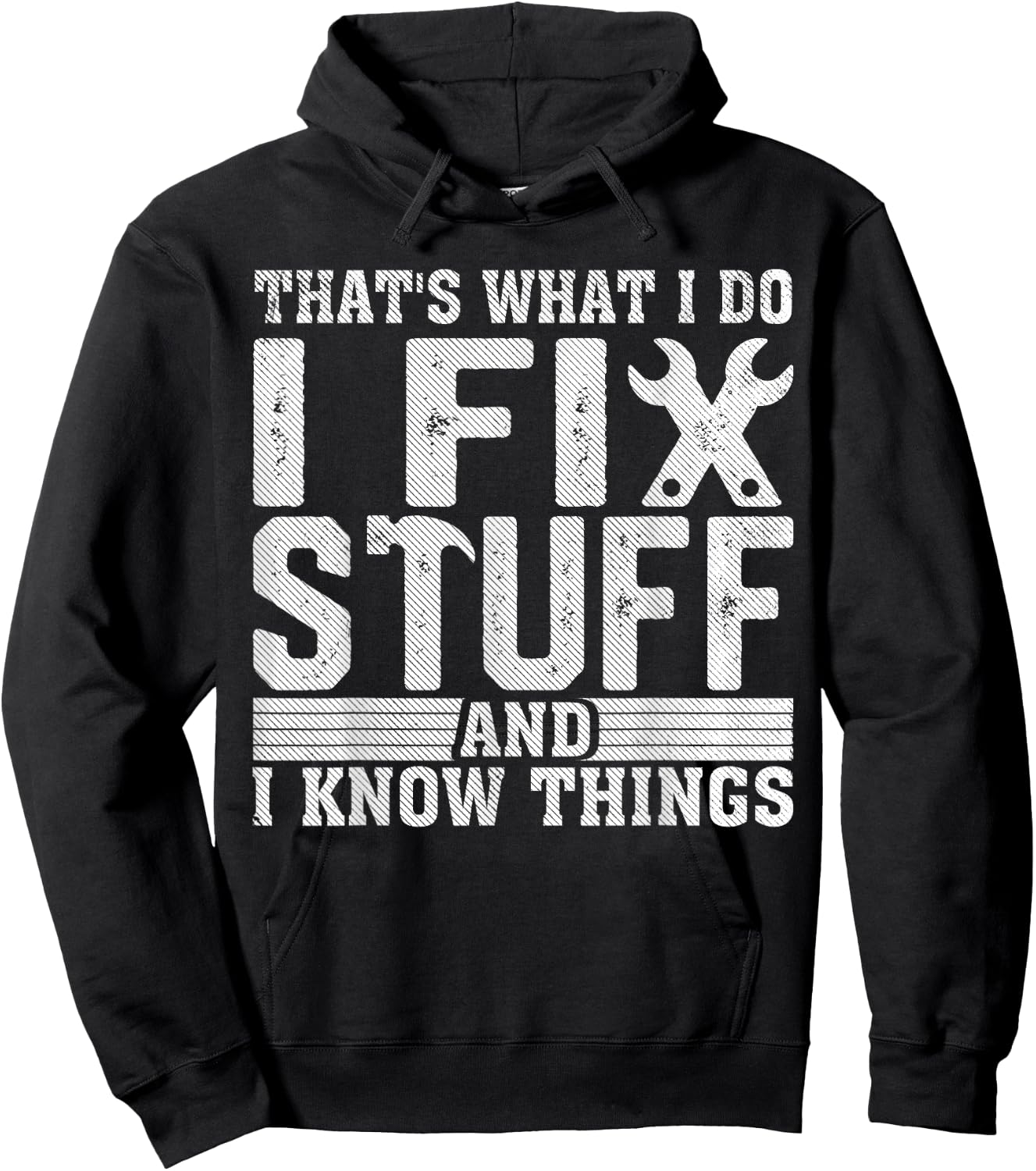 I Fix Stuff Funny Mechanic Engineer Handyman Father's Day Hoodie - Hoodie | Black