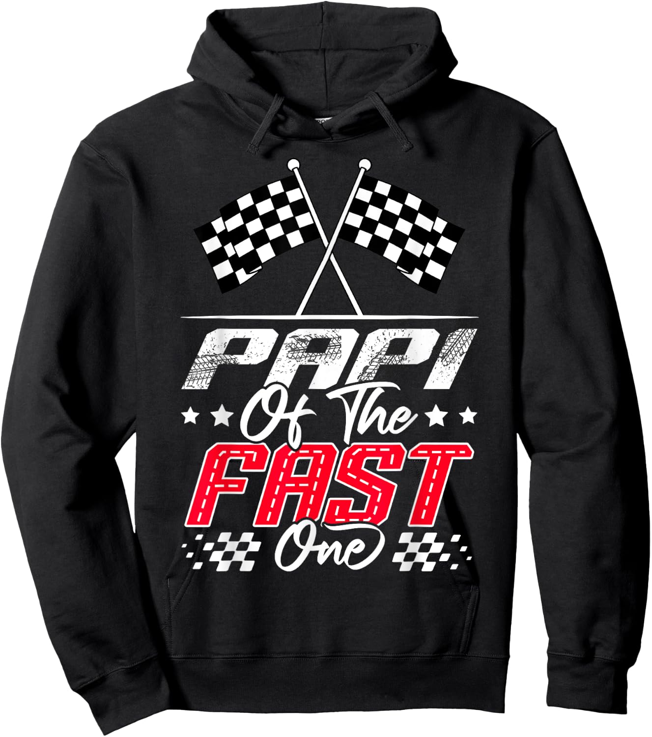 Papi Of The Fast One First Birthday Racing Car Family Hoodie - Hoodie | Black