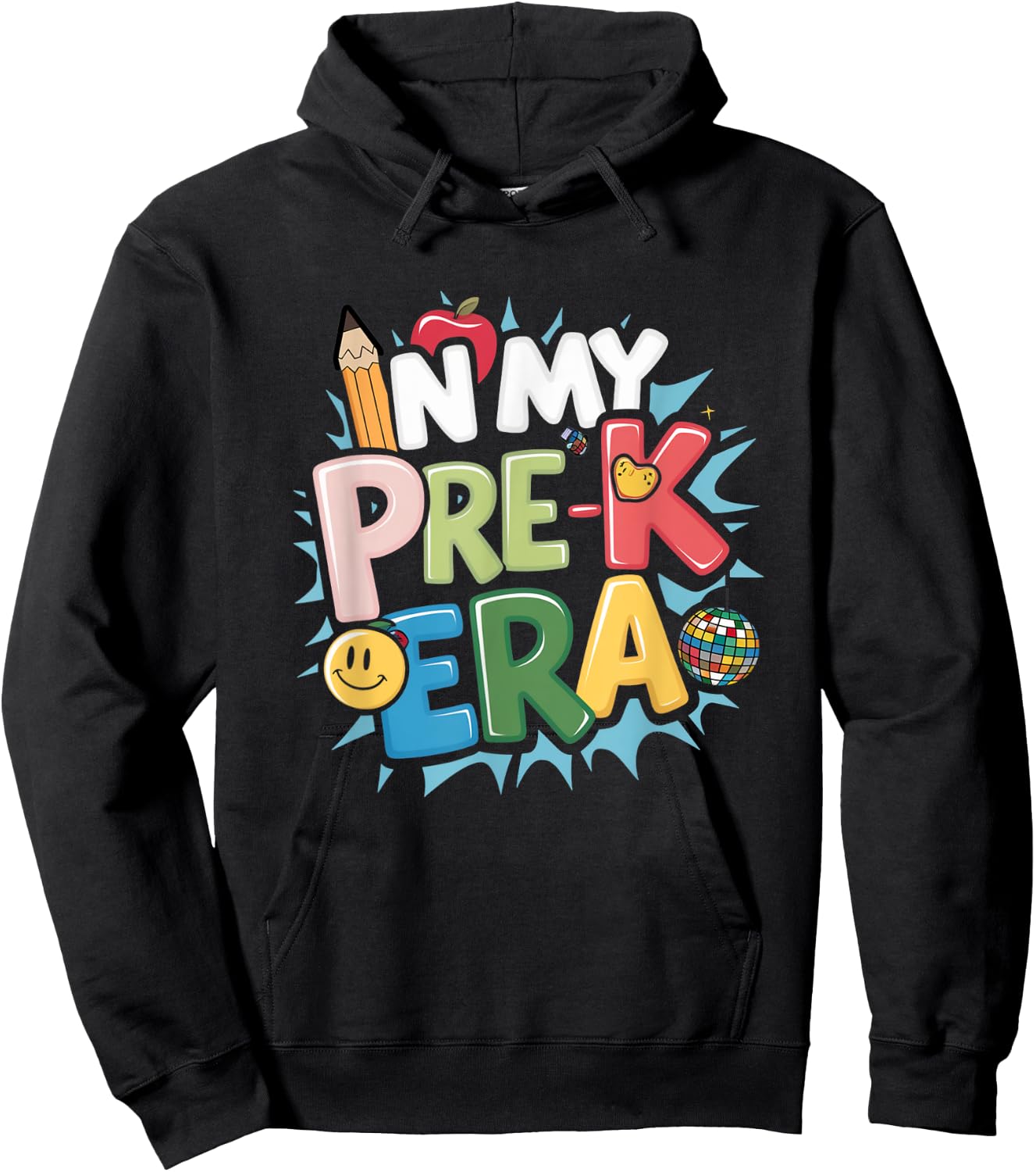 In My Pre-K Era Retro Preschool Back To School Hoodie - Hoodie | Black