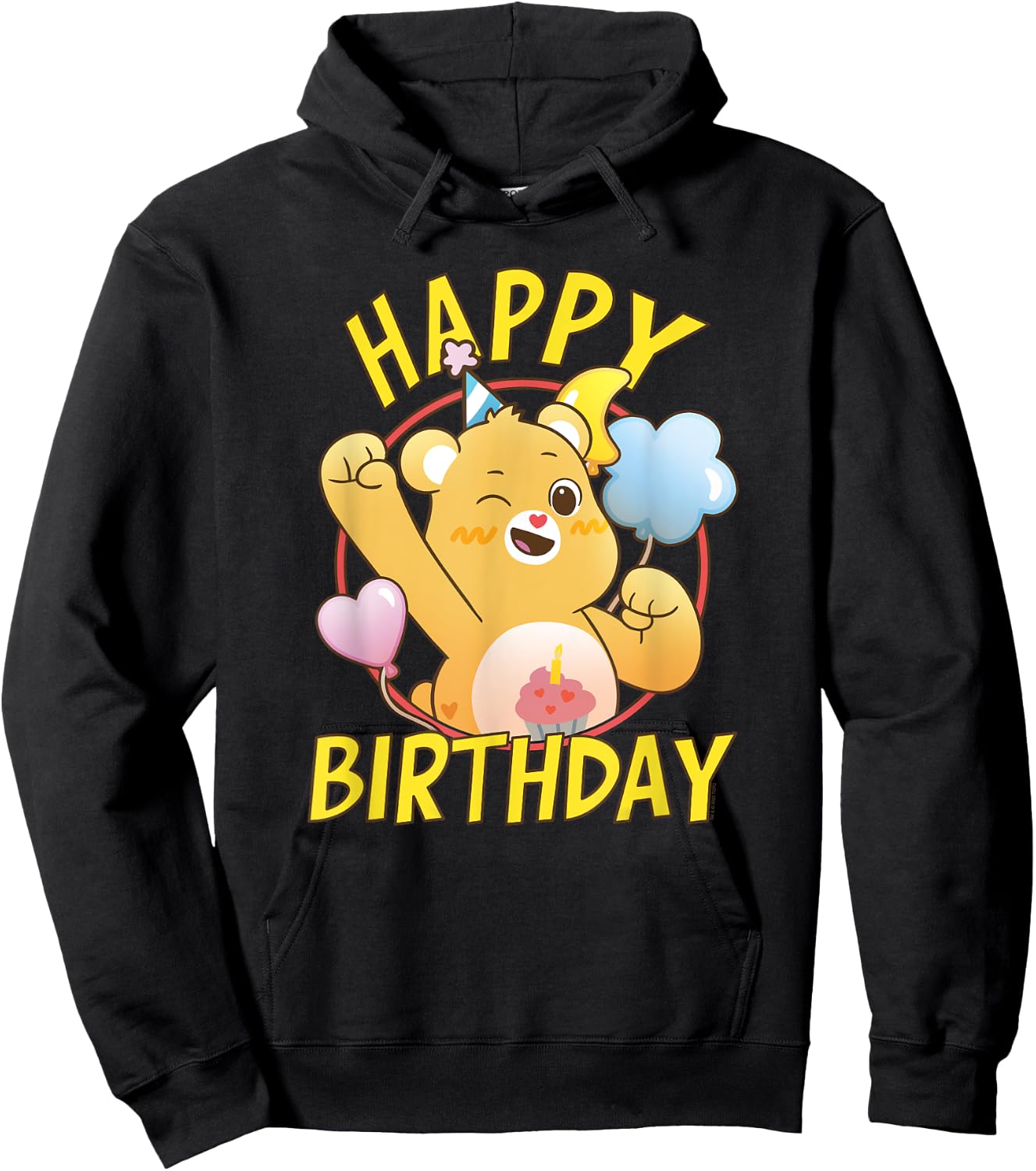 Care Bears Happy Birthday Vintage Birthday Bear Portrait Hoodie - Hoodie | Black