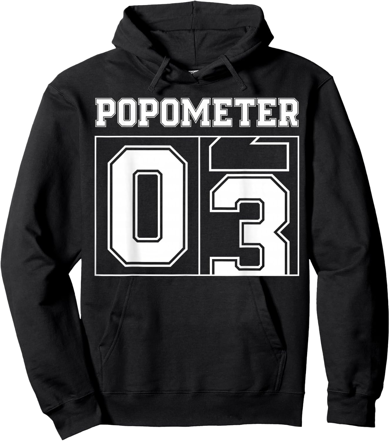 Popometer 3 Grandpa of 3 Kids Third Time Grandfather Hoodie - Hoodie | Black