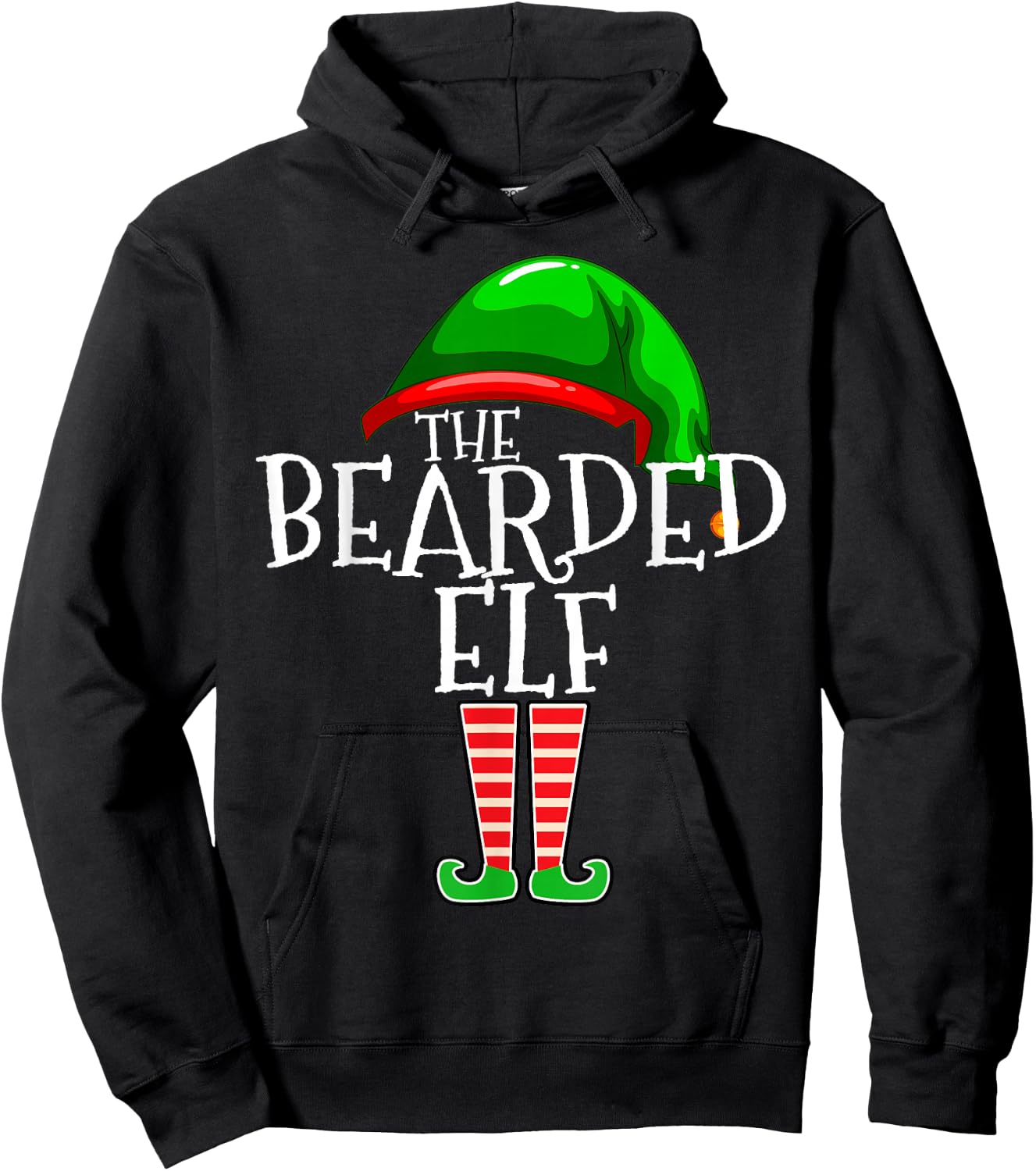 The Bearded Elf Family Matching Group Christmas Beard Hoodie - Hoodie | Black