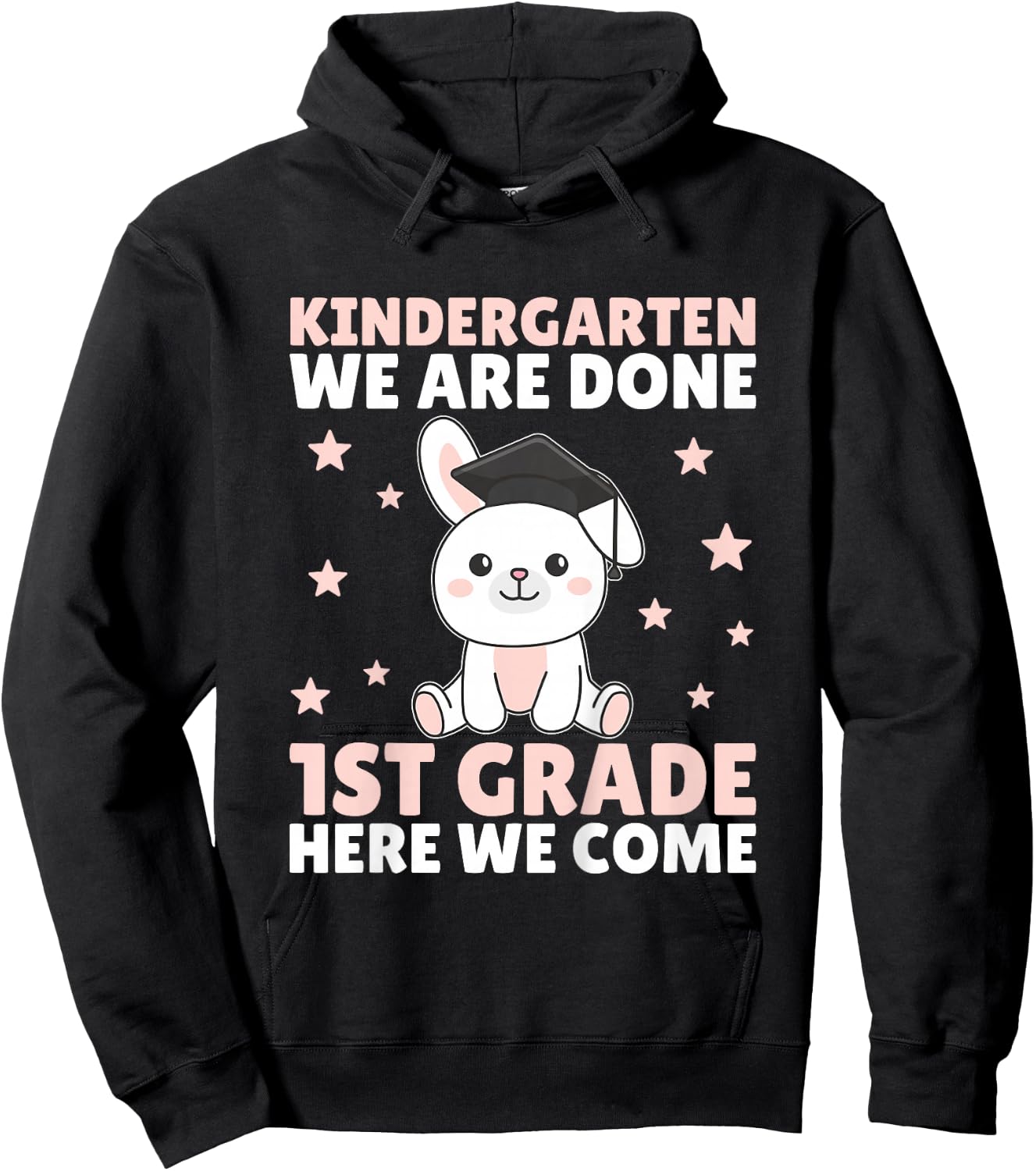 Kids Kids Kindergarten Graduate Bunny Graduation Hoodie - Hoodie | Black