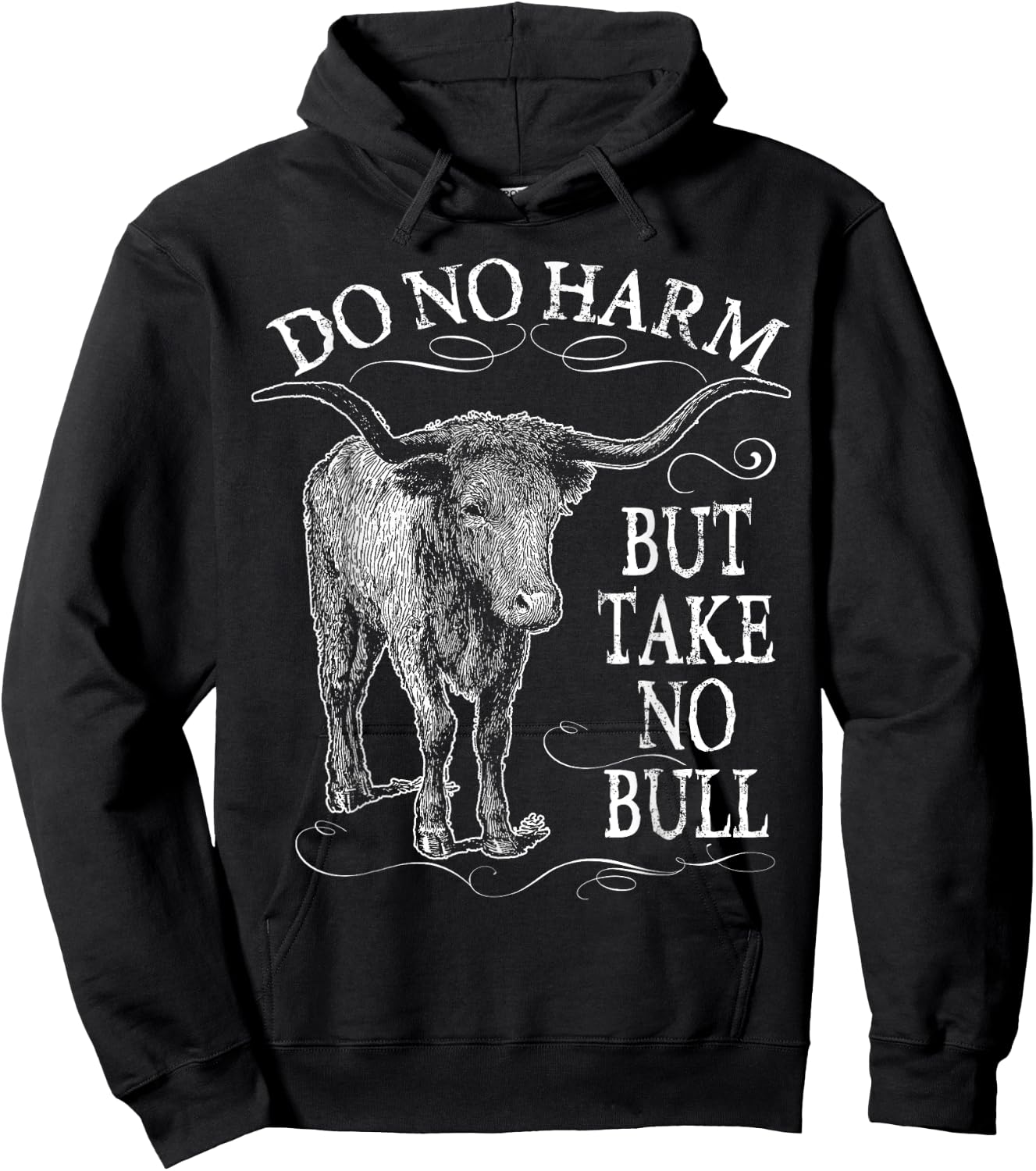 Do No Harm But Take No Bull Gift Dad Mom Wife Nana Hoodie - Hoodie | Black