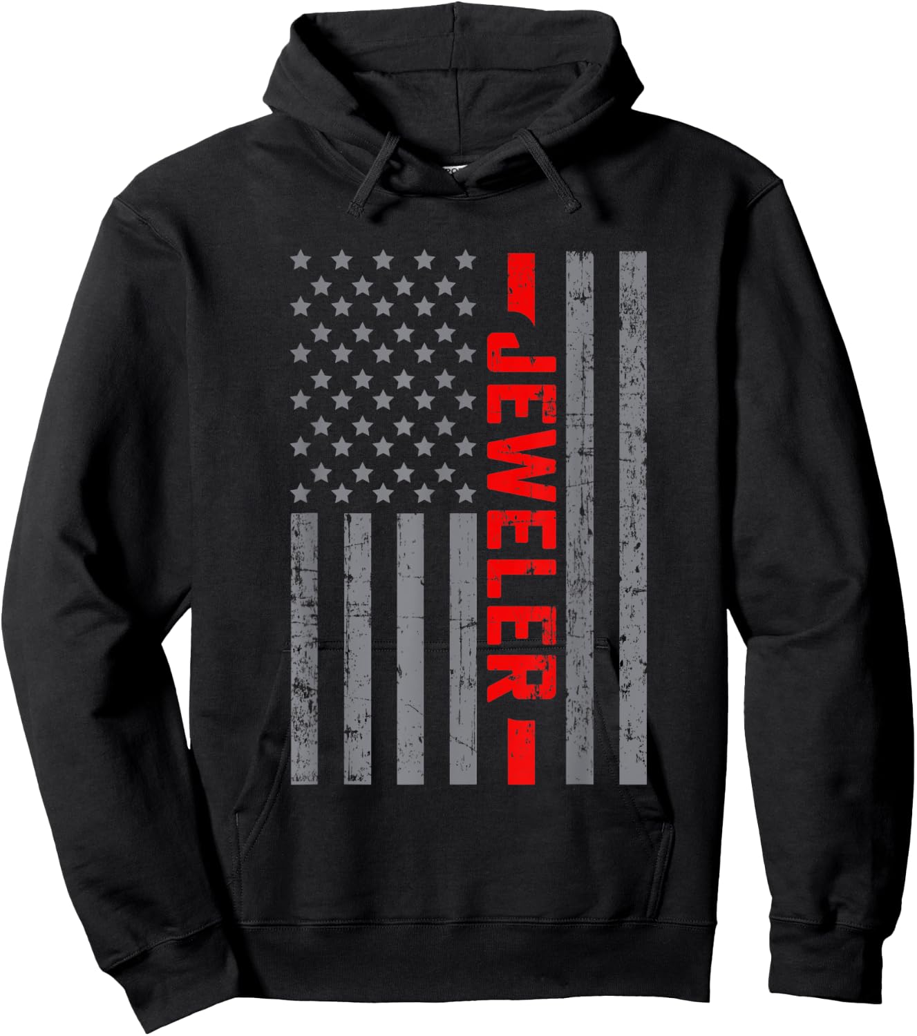 American Flag Jeweler US Flag Vintage Dad Hoodie - Hoodie | Black
