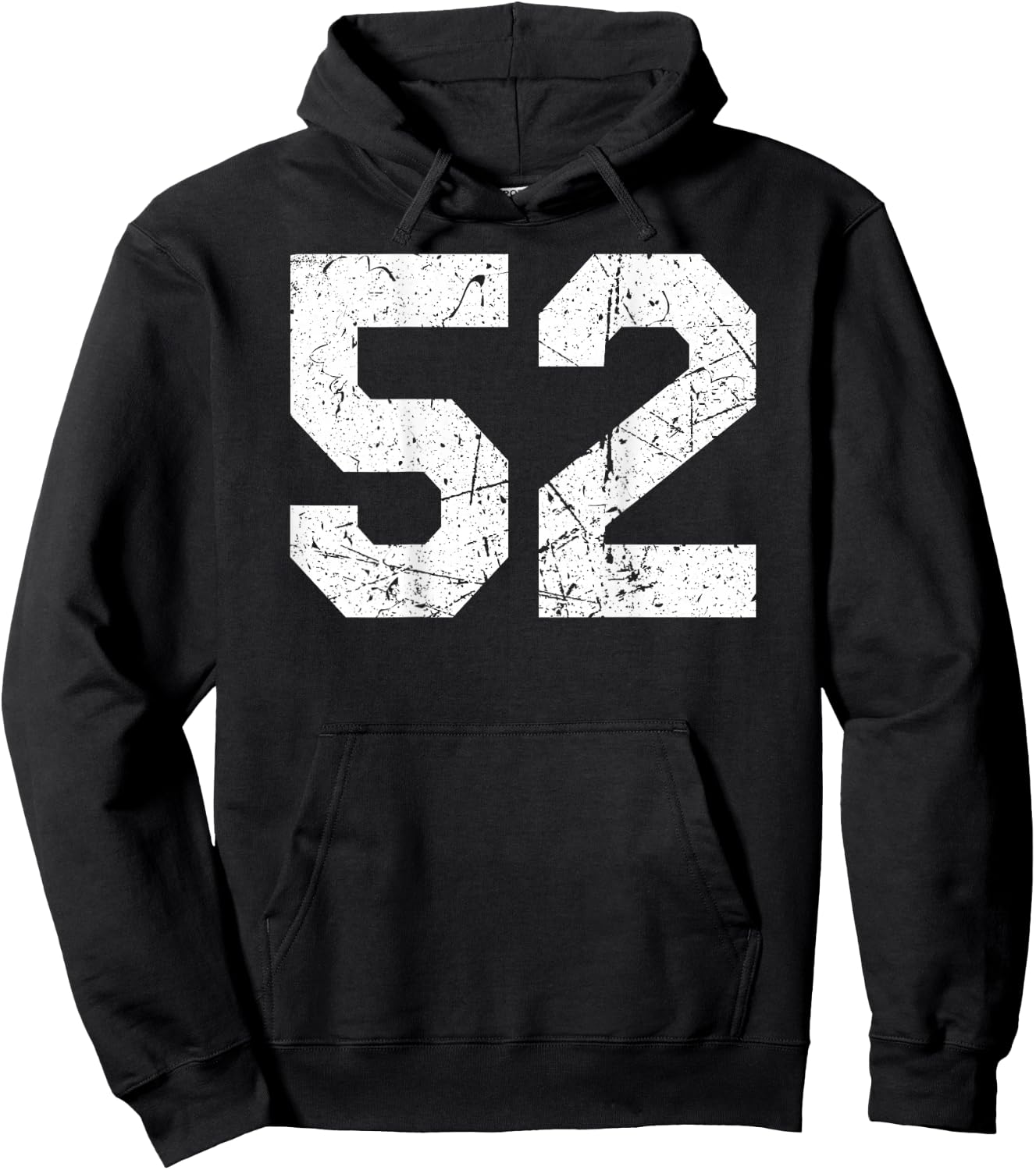 #52 Jersey Uniform Varsity Sports Number, 52nd Birthday Hoodie - Hoodie | Black