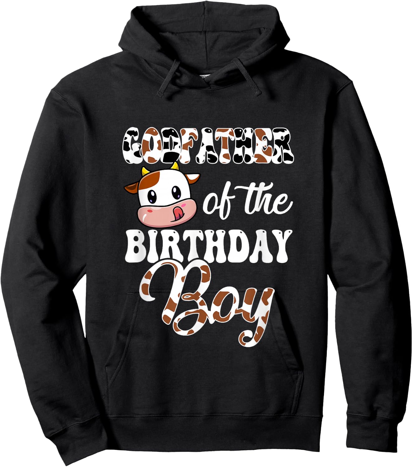 Godfather Of The Birthday Boy Cow Farm 1St Birthday Boy Hoodie - Hoodie | Black