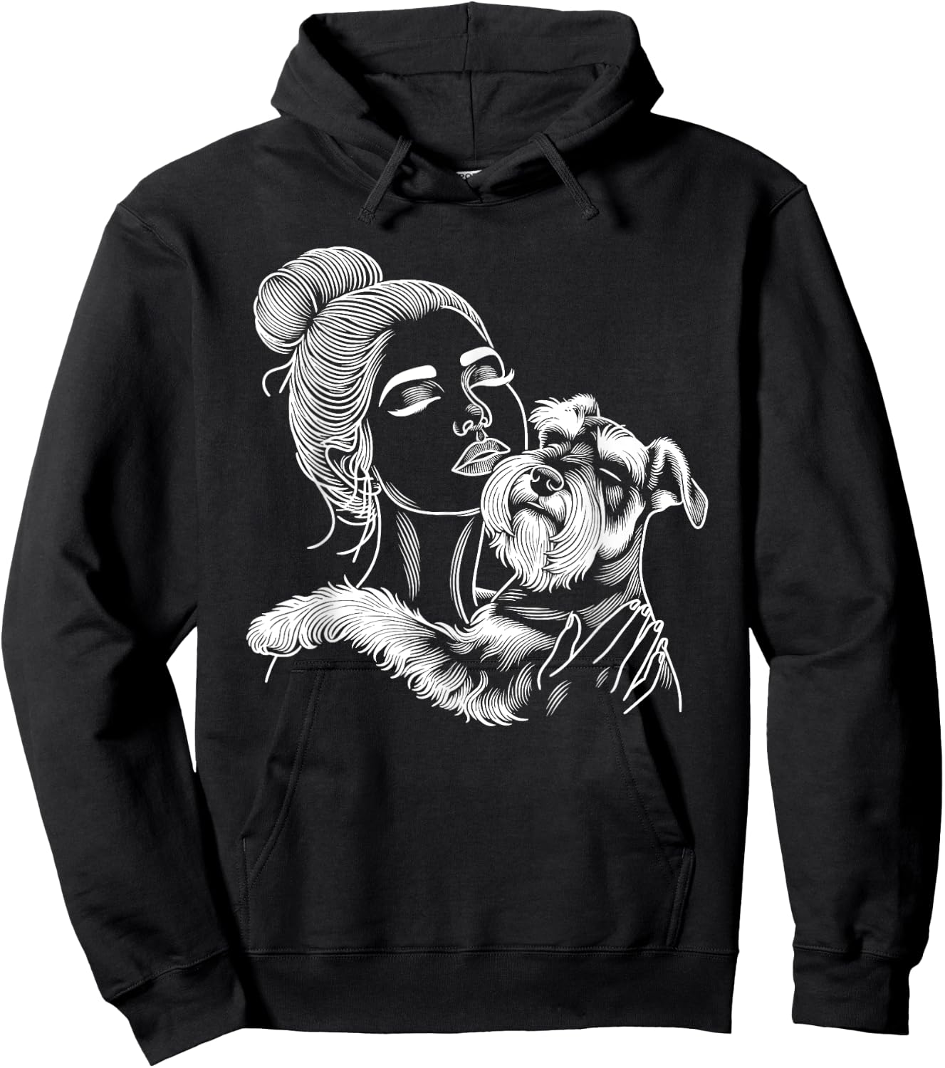 Miniature Schnauzer Mom Dog Art Mother's Day Hoodie - Hoodie | Black