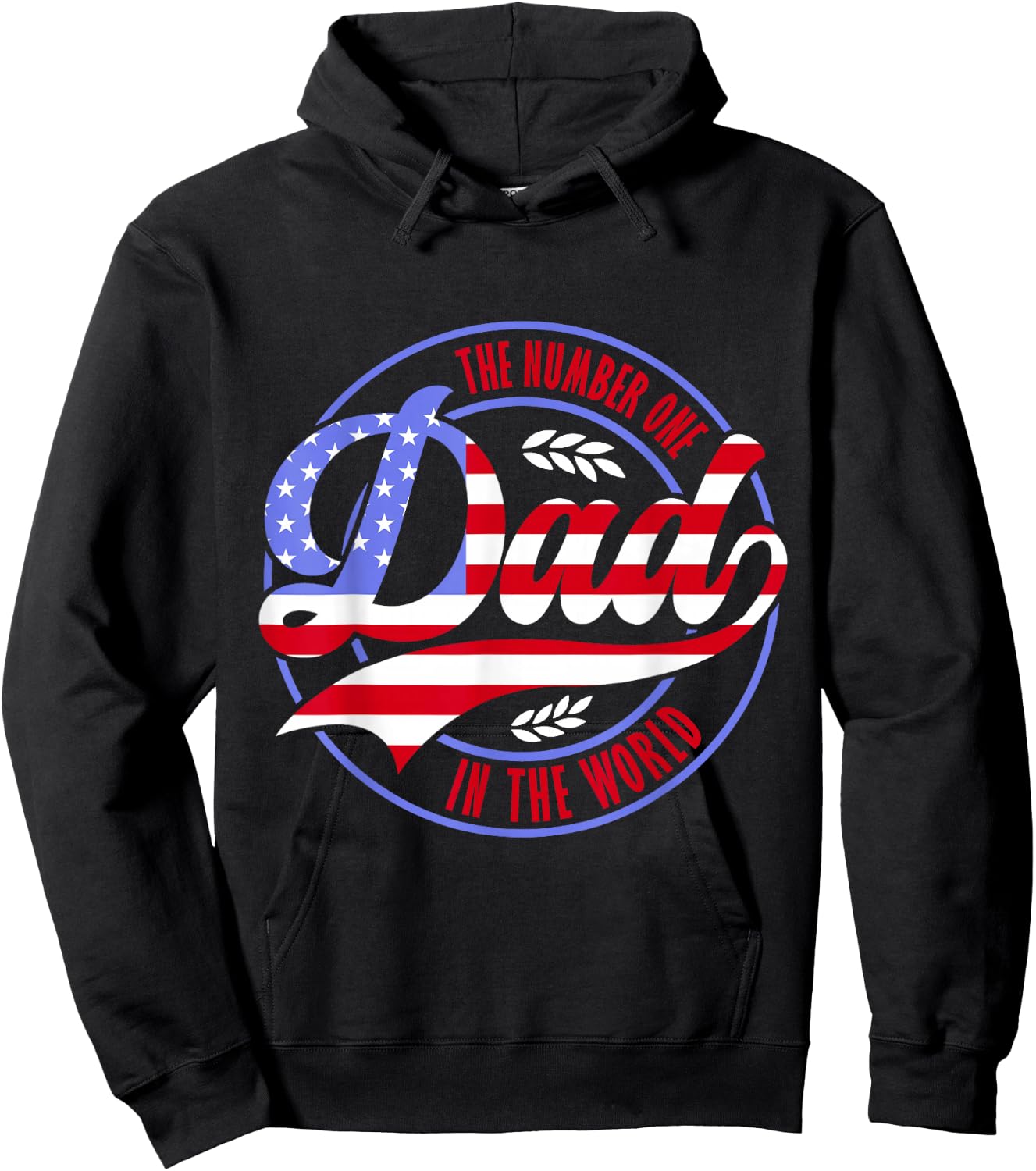 The Number One Dad Patriotic American Flag Father's Day Hoodie - Hoodie | Black