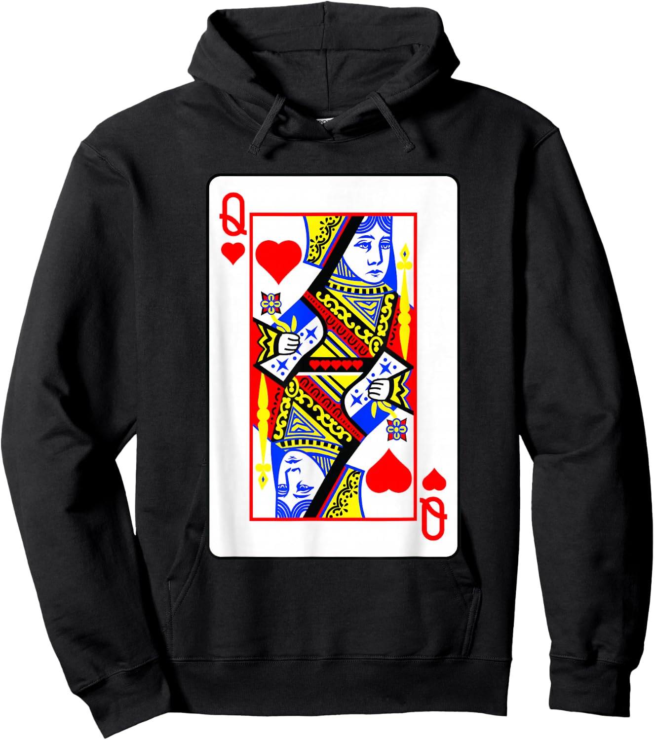 Heart Women's Poker Card Games Playing Cards Black Jack Hoodie - Hoodie | Black