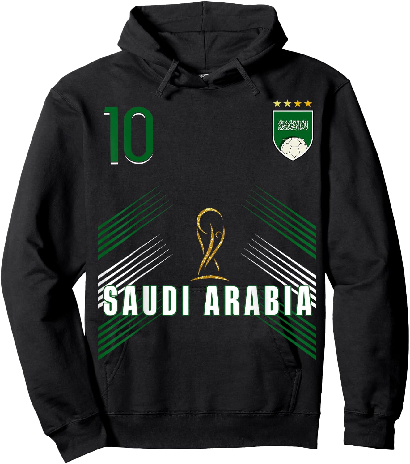 Retro Saudi Arabia Flag Saudi Arabian Pride Lovers Hoodie - Hoodie | Black