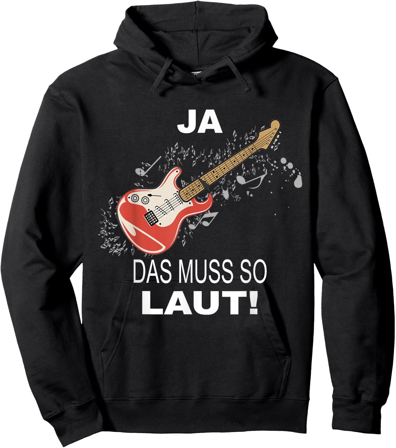 Music Note Guitar , black Hoodie - Hoodie | Black