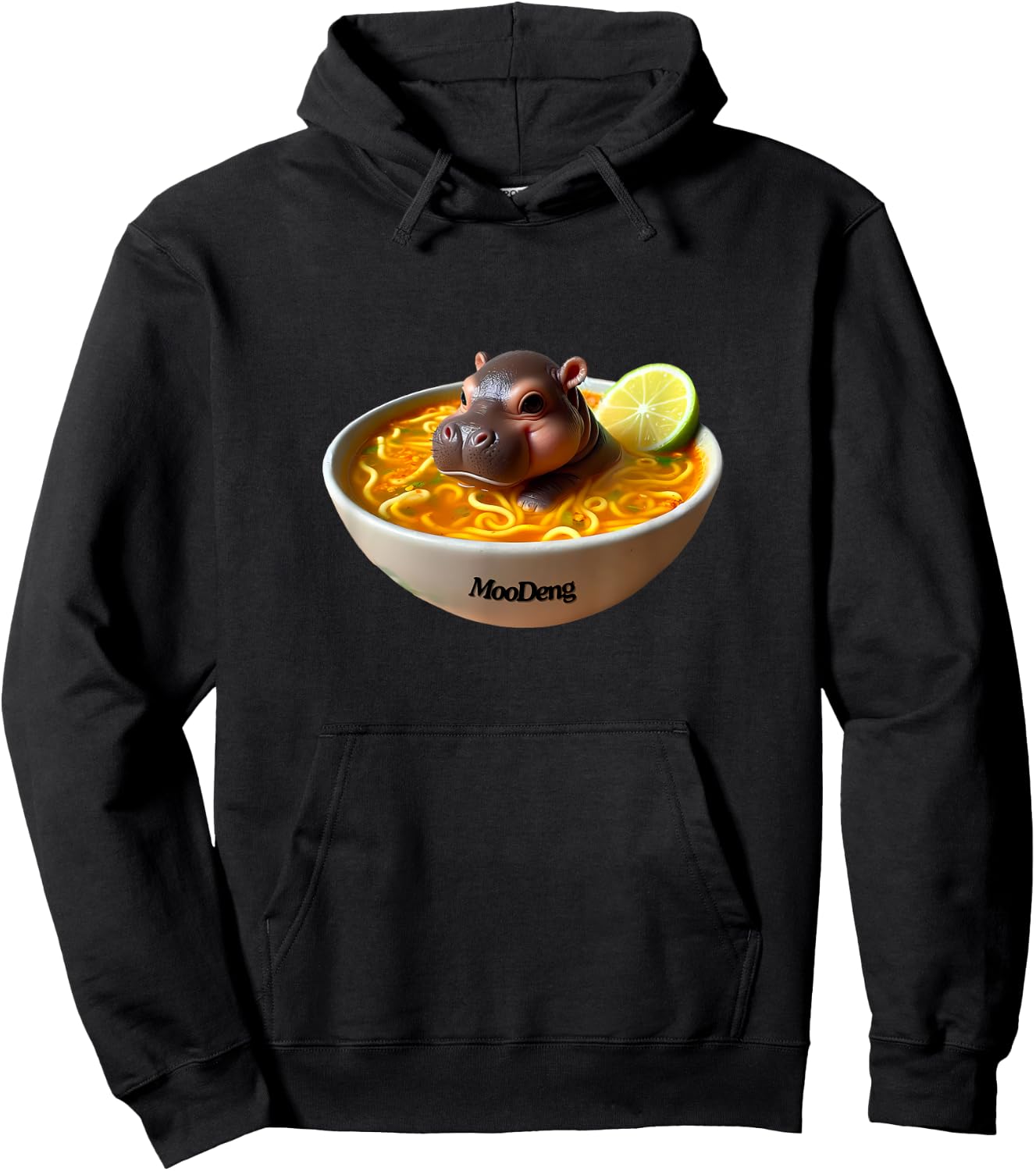 Pygmy Hippo Moodeng, Moodeng lover, Funny Moodeng Hoodie - Hoodie | Black