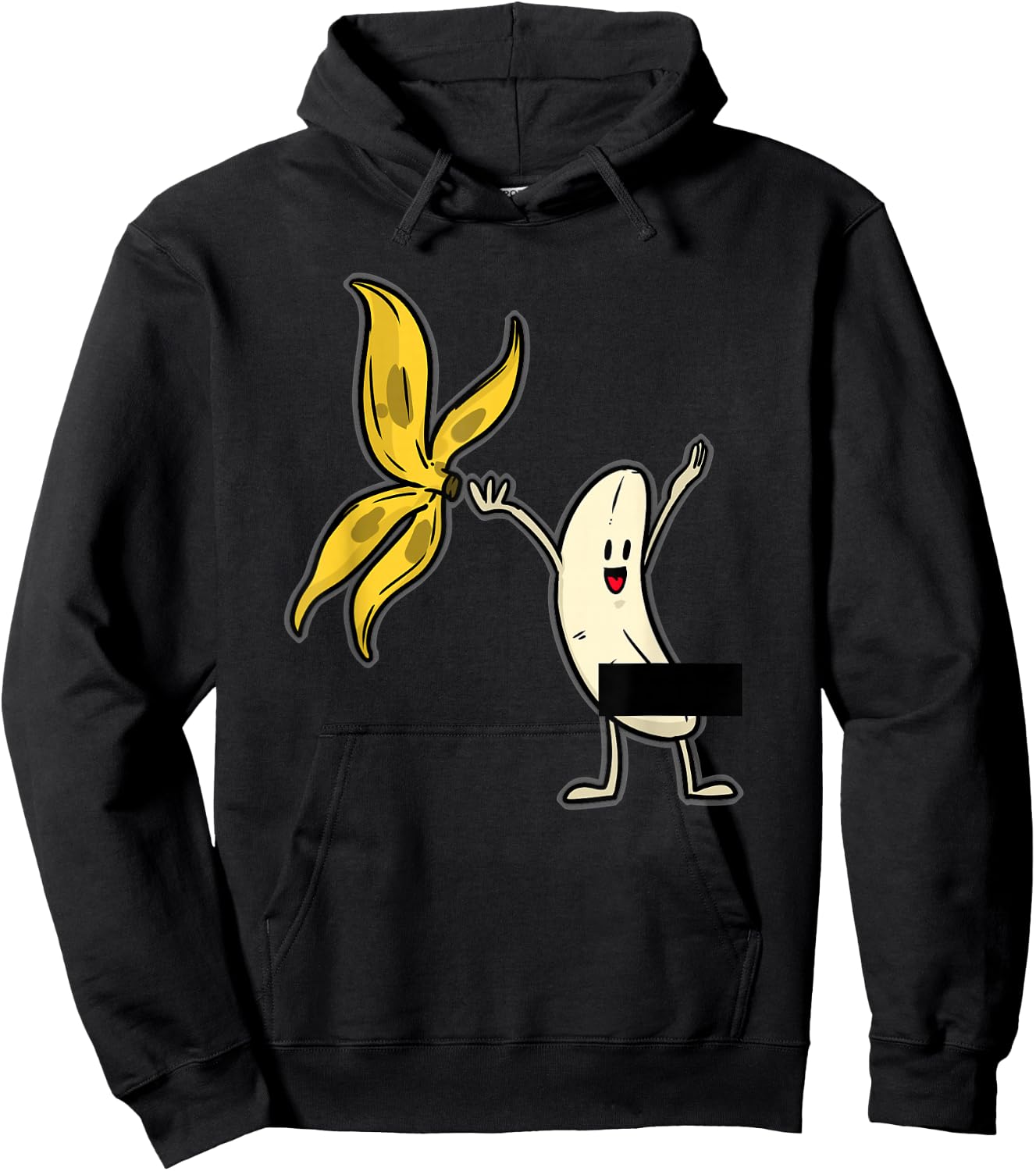 Banana Striptease Censored Naked Funny Adult Hoodie - Hoodie | Black