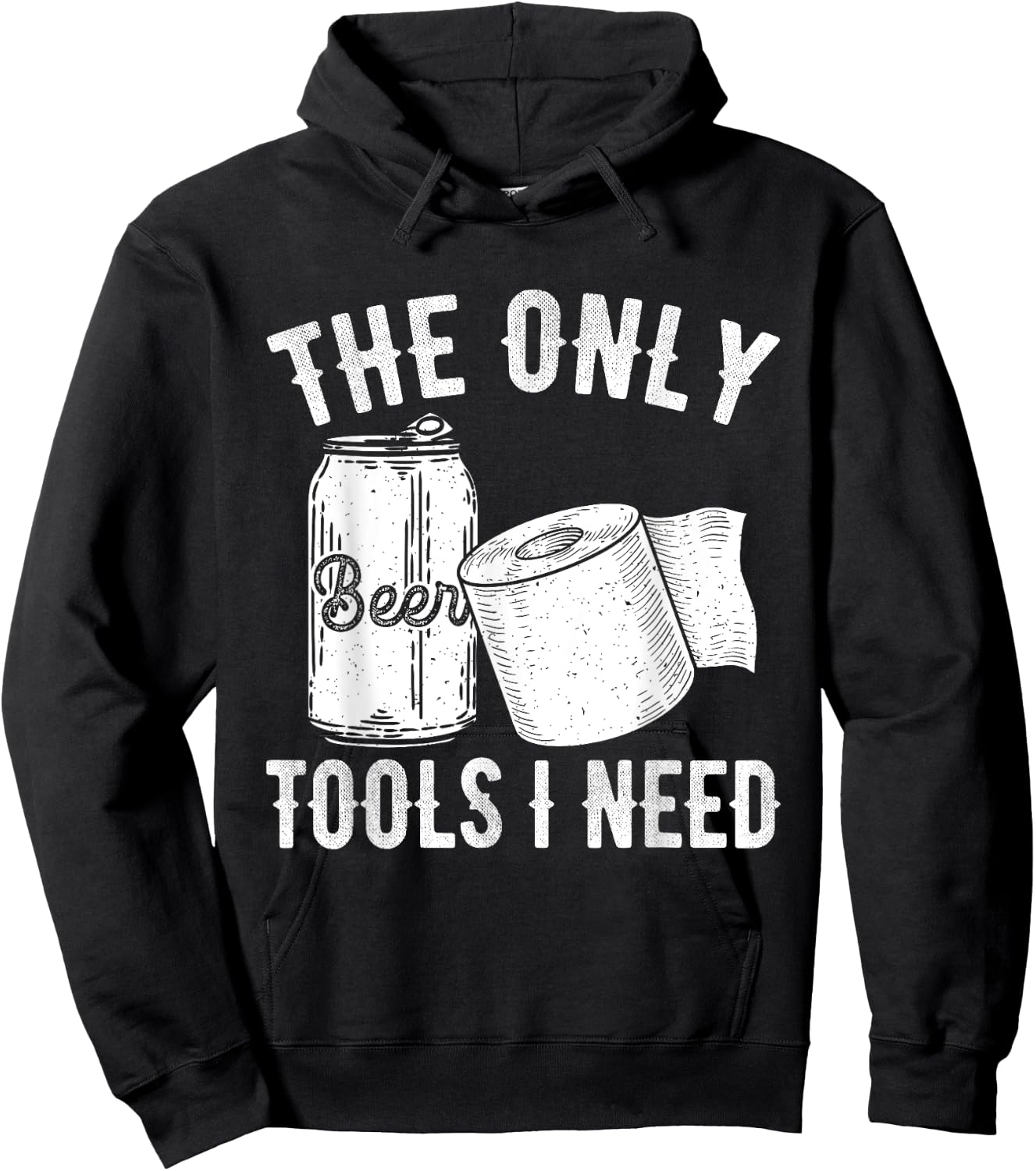 Funny Beer Toilet Paper Humor Drinking Alcohol Lover Dad Hoodie - Hoodie | Black