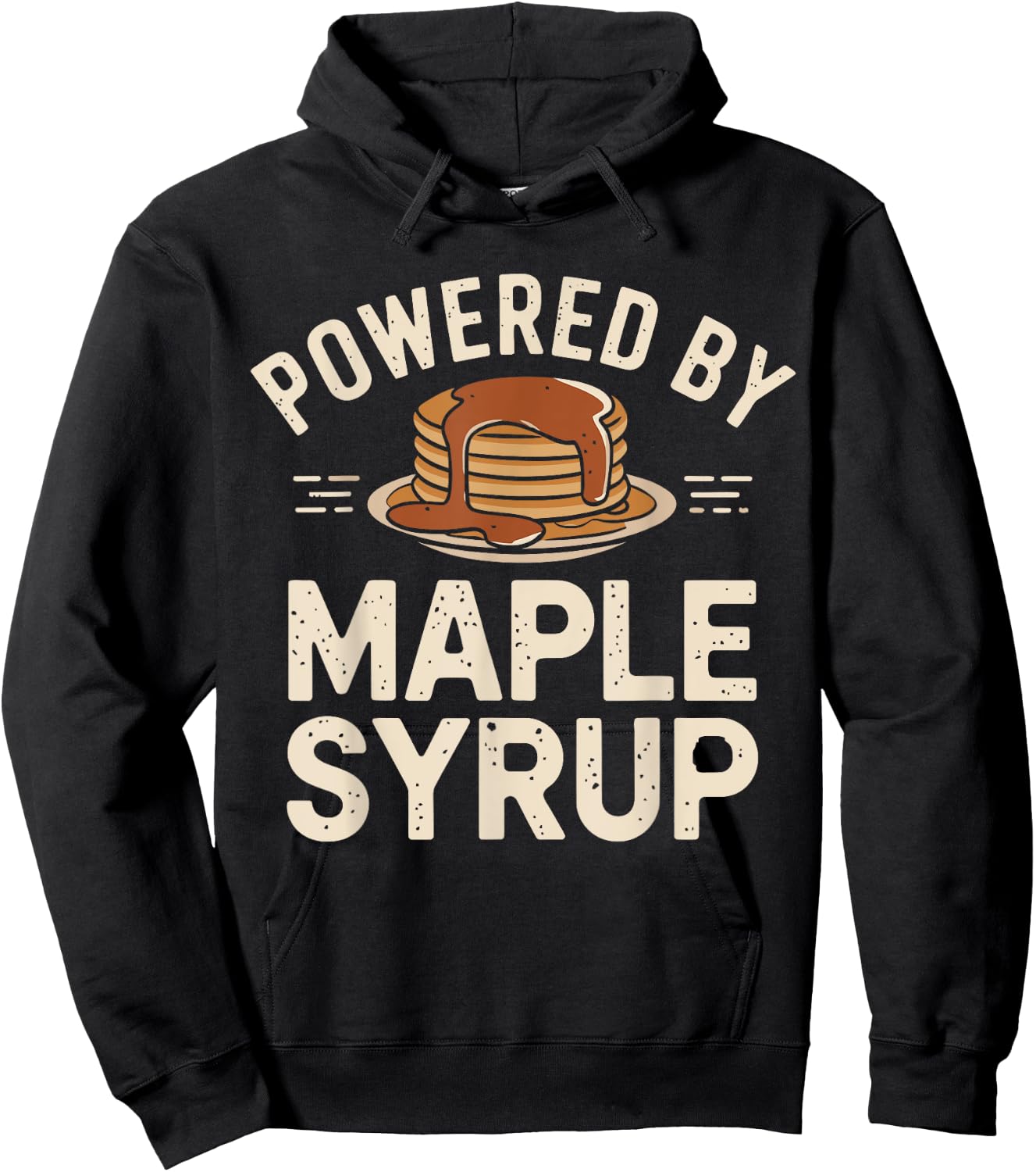 Powered by Maple Syrup Pancake Lover Funny Pancake Waffle Hoodie - Hoodie | Black