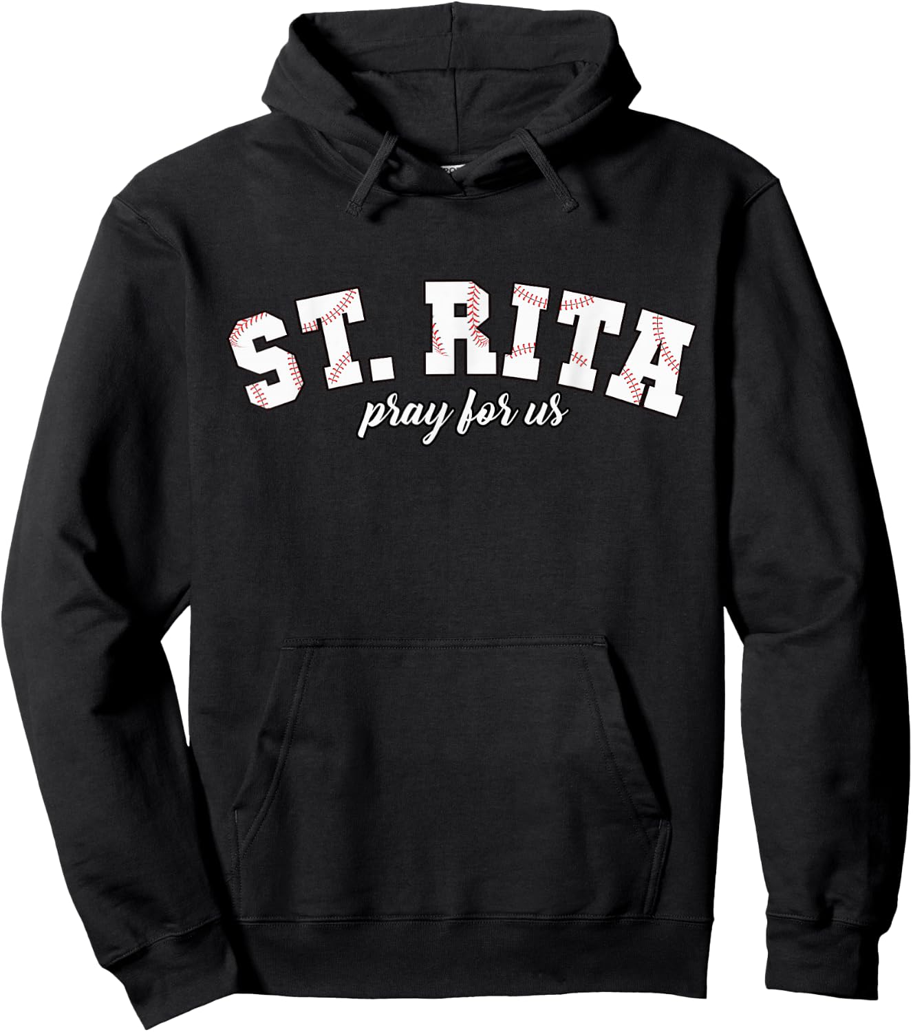 St Rita Pray For Us Baseball Mama Patron Saint Hoodie - Hoodie | Black