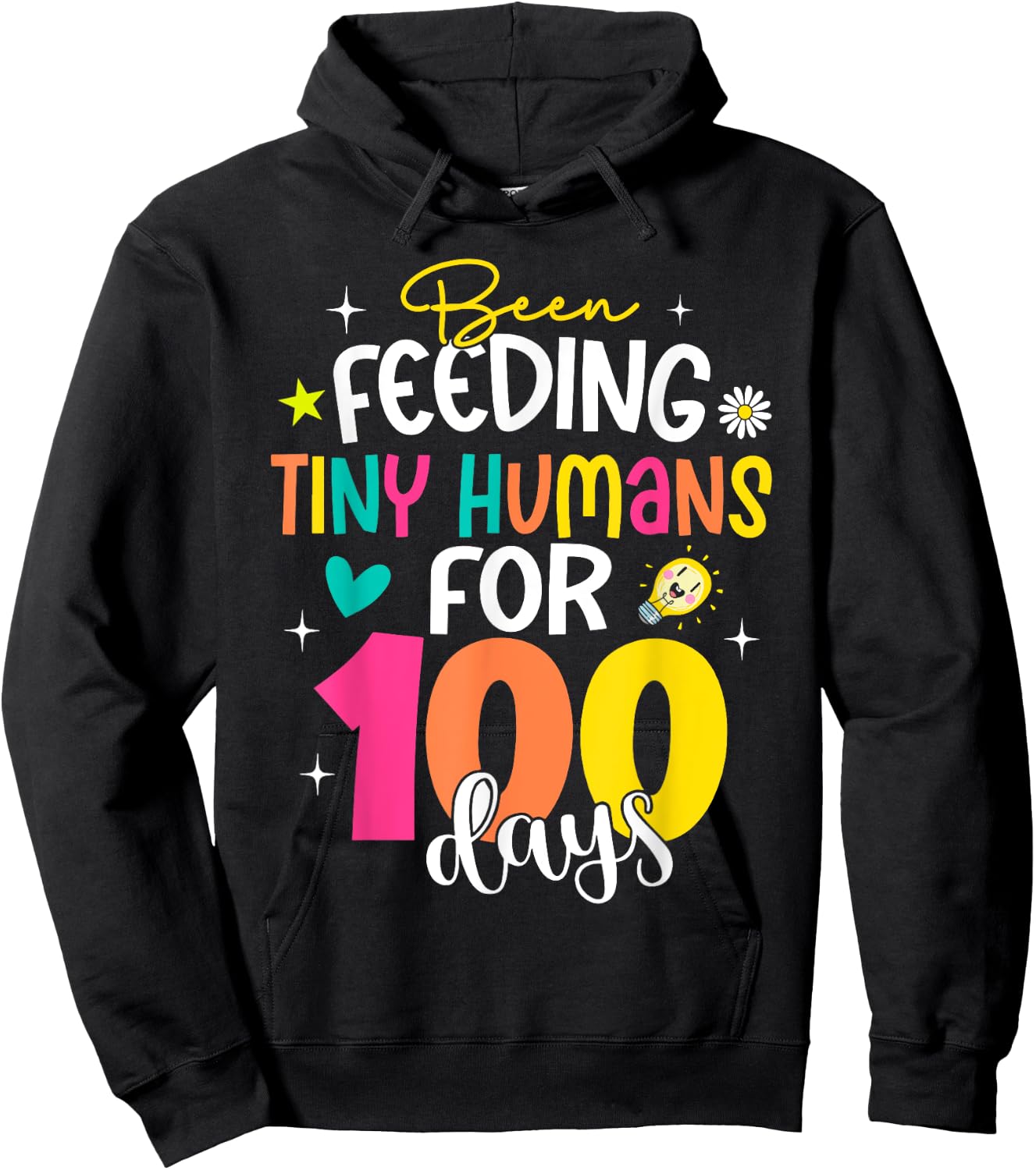 Been Feeding Tiny Humans 100 Days School Lunch Lady Cook Hoodie - Hoodie | Black