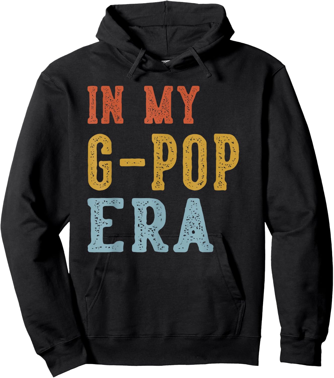 in My G-POP Era Retro Funny Fathers Day Vintage Hoodie - Hoodie | Black