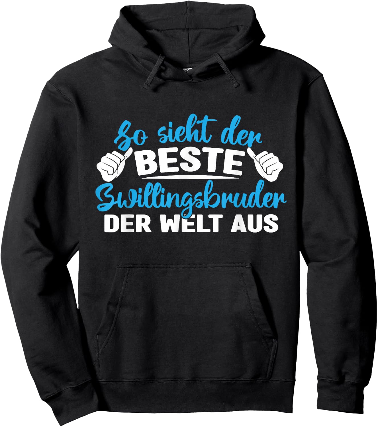 with German Text "Bester Zwillingsbruder Zwillinen", black Hoodie - Hoodie | Black