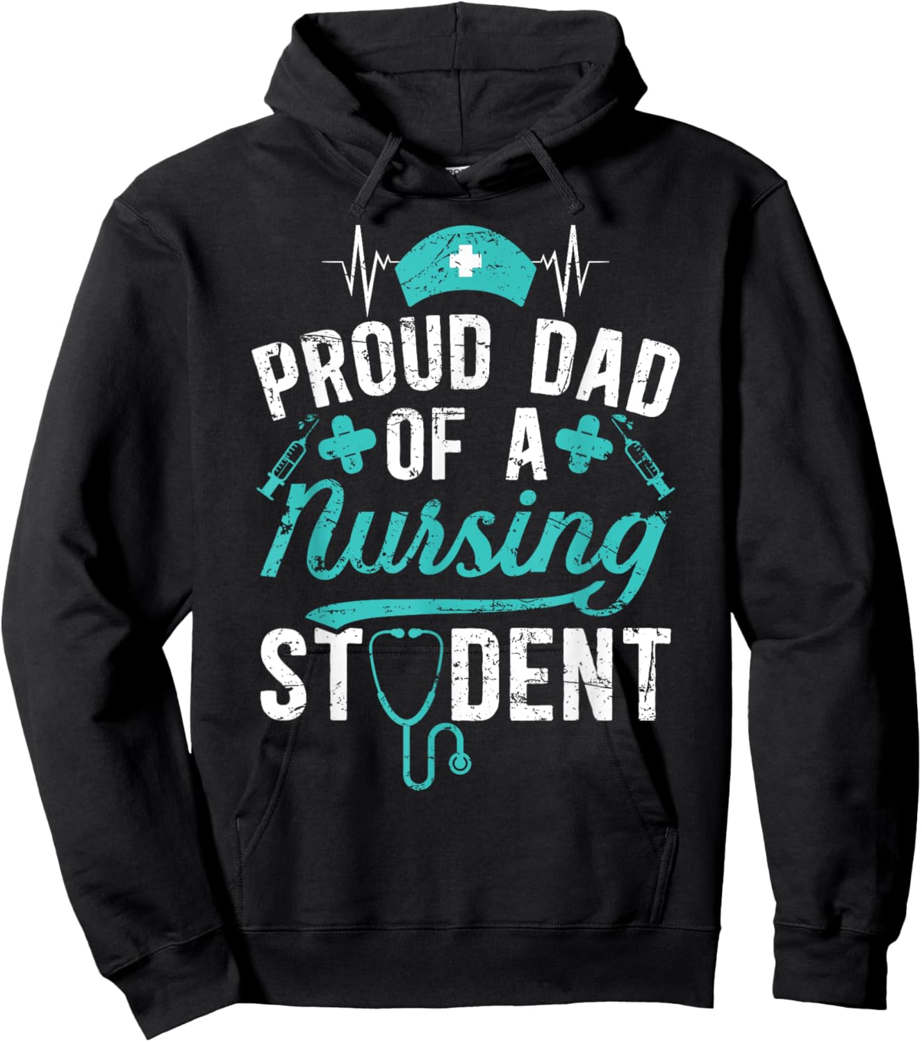Proud Dad Of A Nursing Student Dad Future Nurse Dad Hoodie - Hoodie | Black