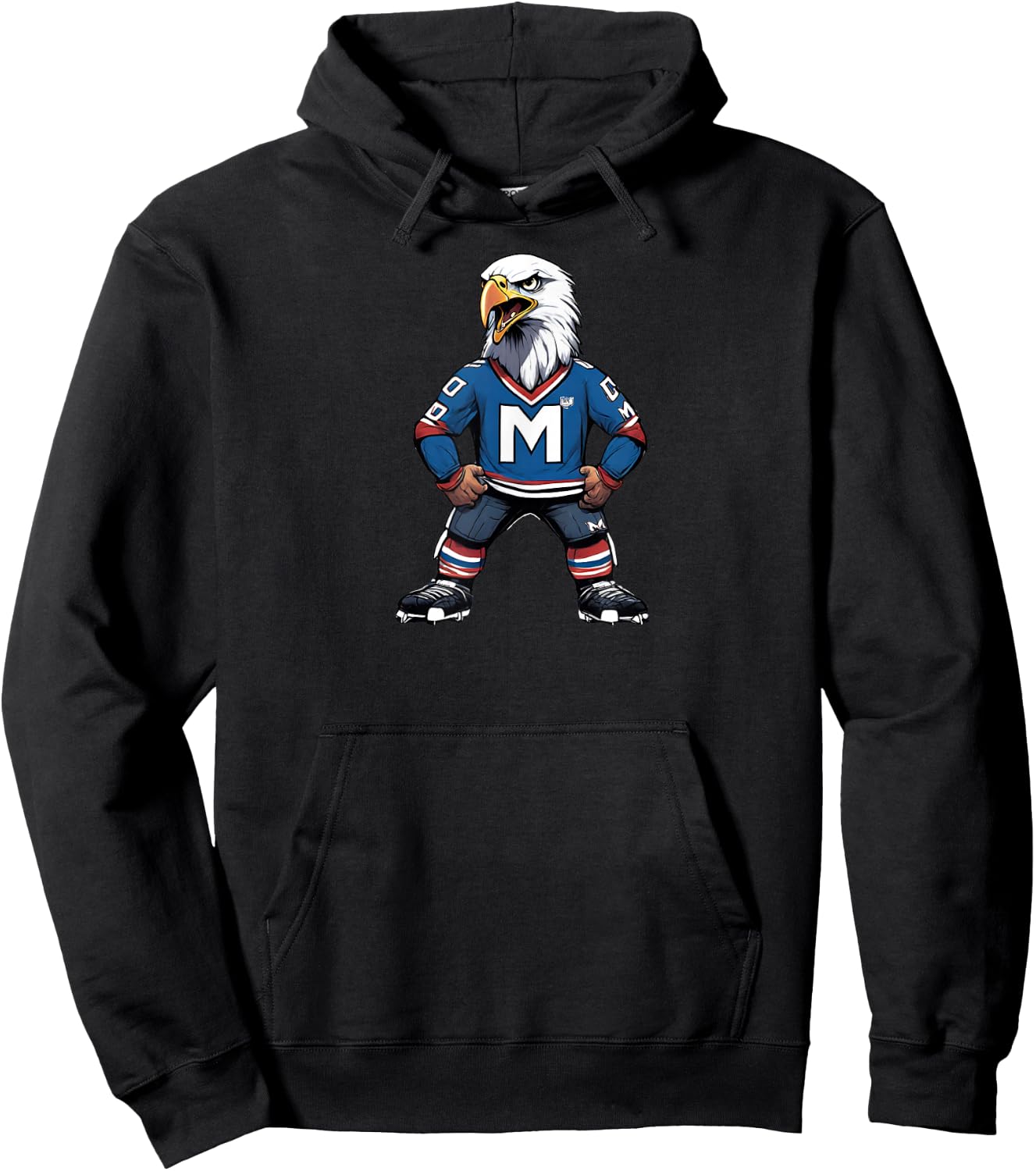 with Adler Fan Ice Hockey Rise Mannheim, black Hoodie - Hoodie | Black