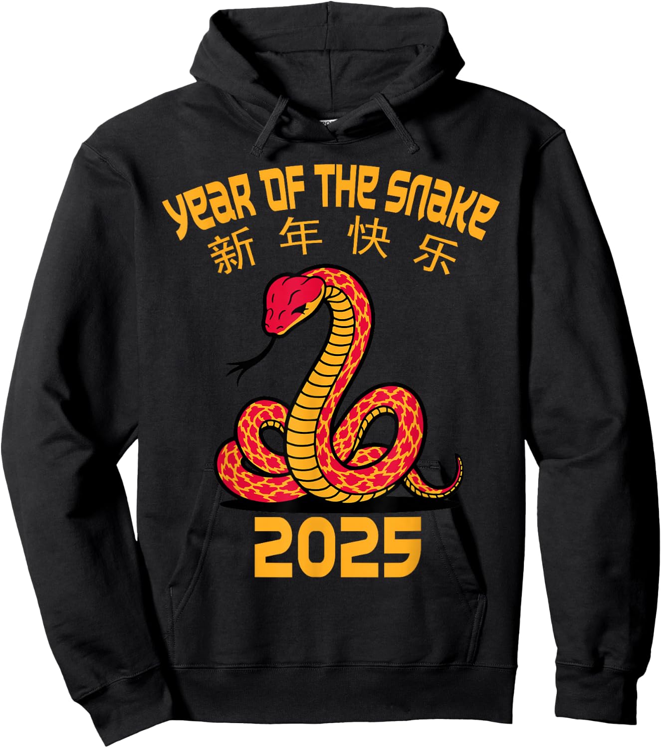 Year Of The Snake 2025 Chinese New Year 2025 Red Snake Hoodie - Hoodie | Black