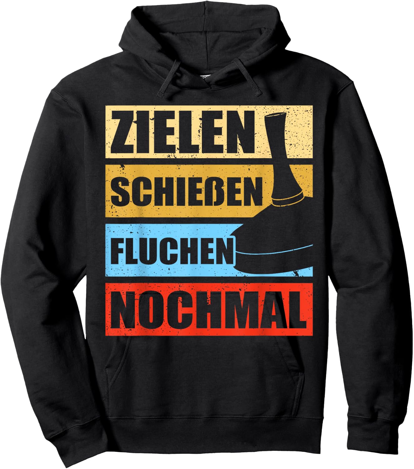 with German Text "Stockfeuer" ("Stockfeuer"), black Hoodie - Hoodie | Black