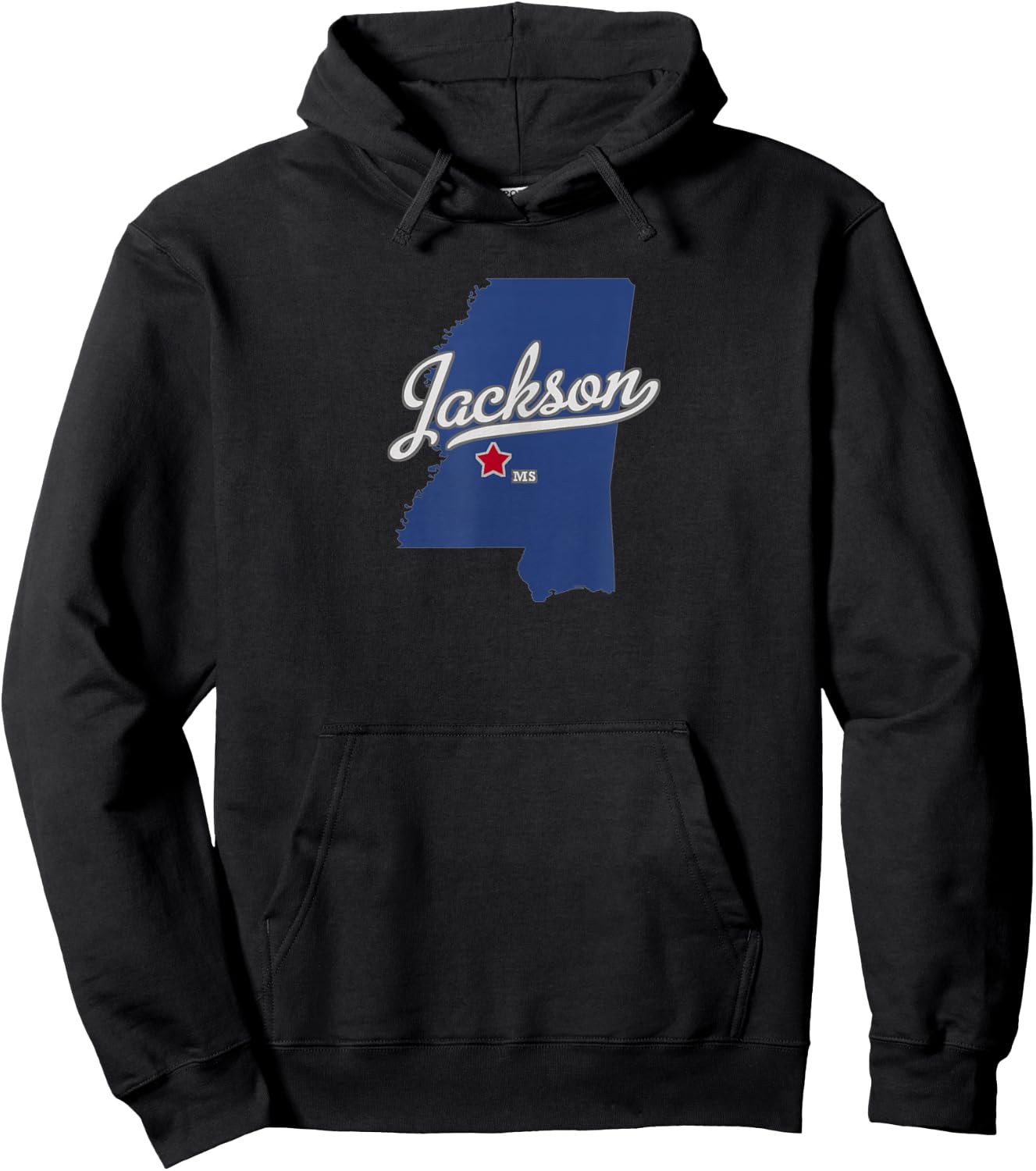 Jackson Mississippi MS Map Hoodie - Hoodie | Black