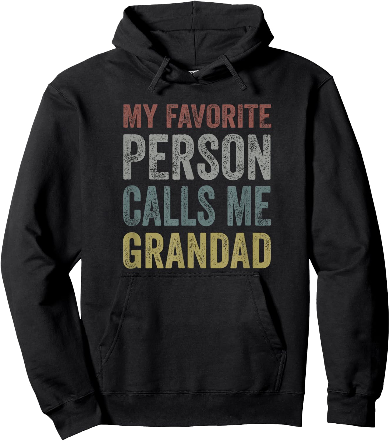 My Favorite Person Calls Me Grandad - Retro Father's Day Hoodie - Hoodie | Black