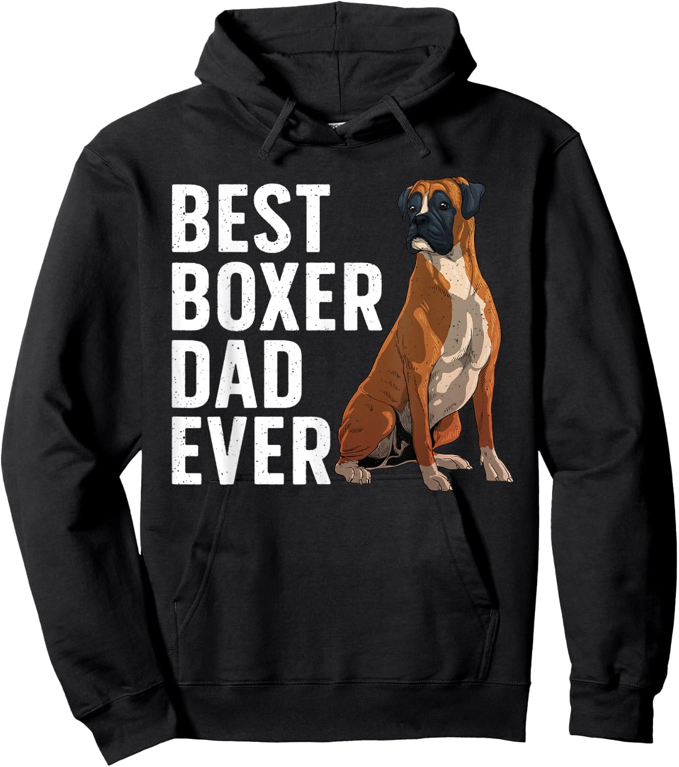 Best Boxer Dog Design Dad Pet Animal Boxer Dog Lover Hoodie - Hoodie | Black