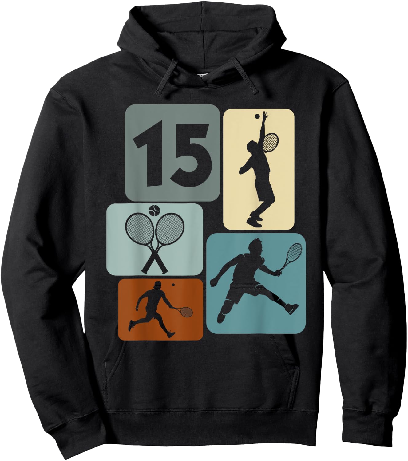 15e anniversaire Joueur de tennis 15 ans Tennis garçons Hoodie - Hoodie | Black
