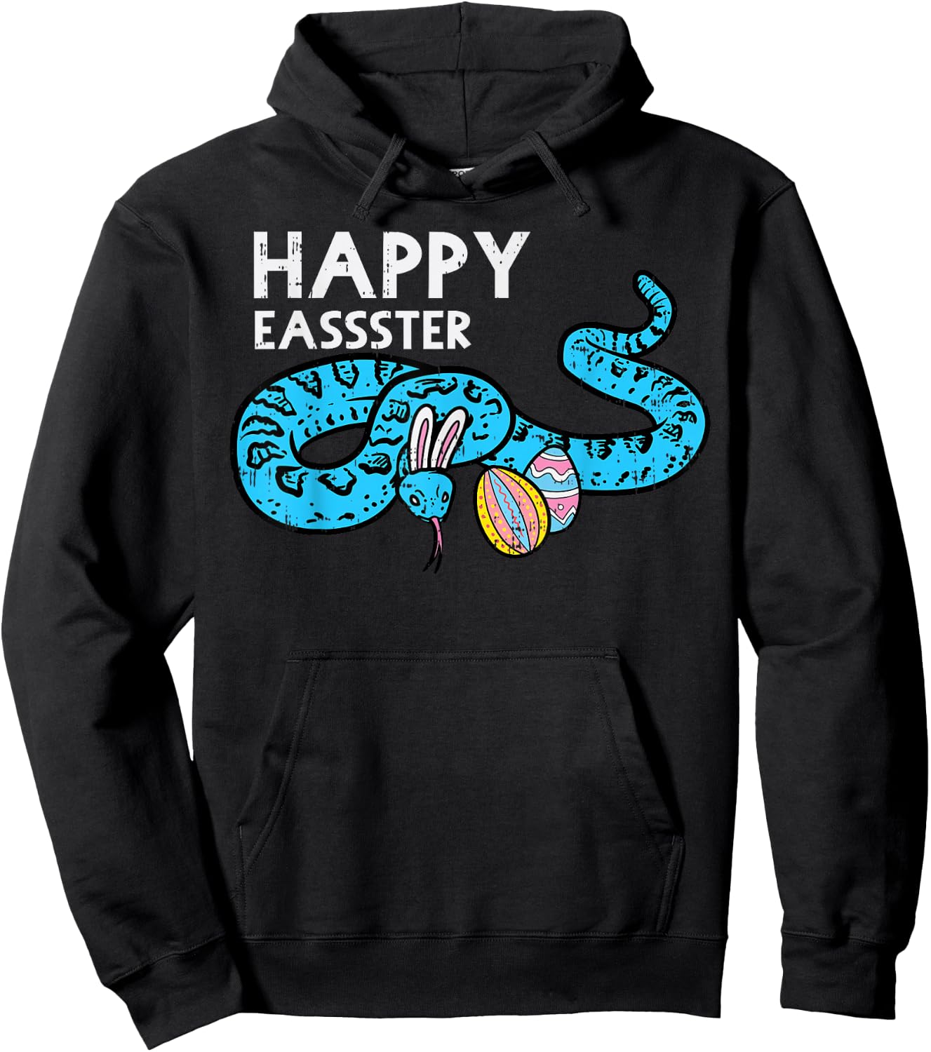 Happy Easter Snake Bunny Funny Egg Hunt Animal Men Women Kid Hoodie - Hoodie | Black