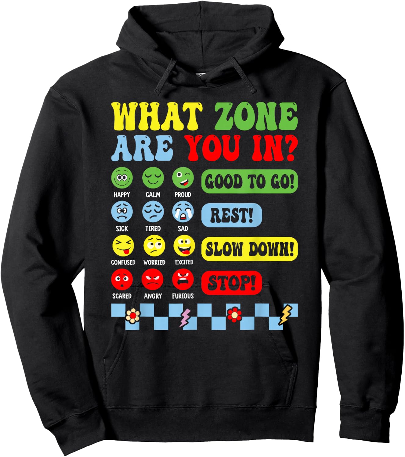Zone Of Regulation For School Counselor Mental Health Matter Hoodie - Hoodie | Black