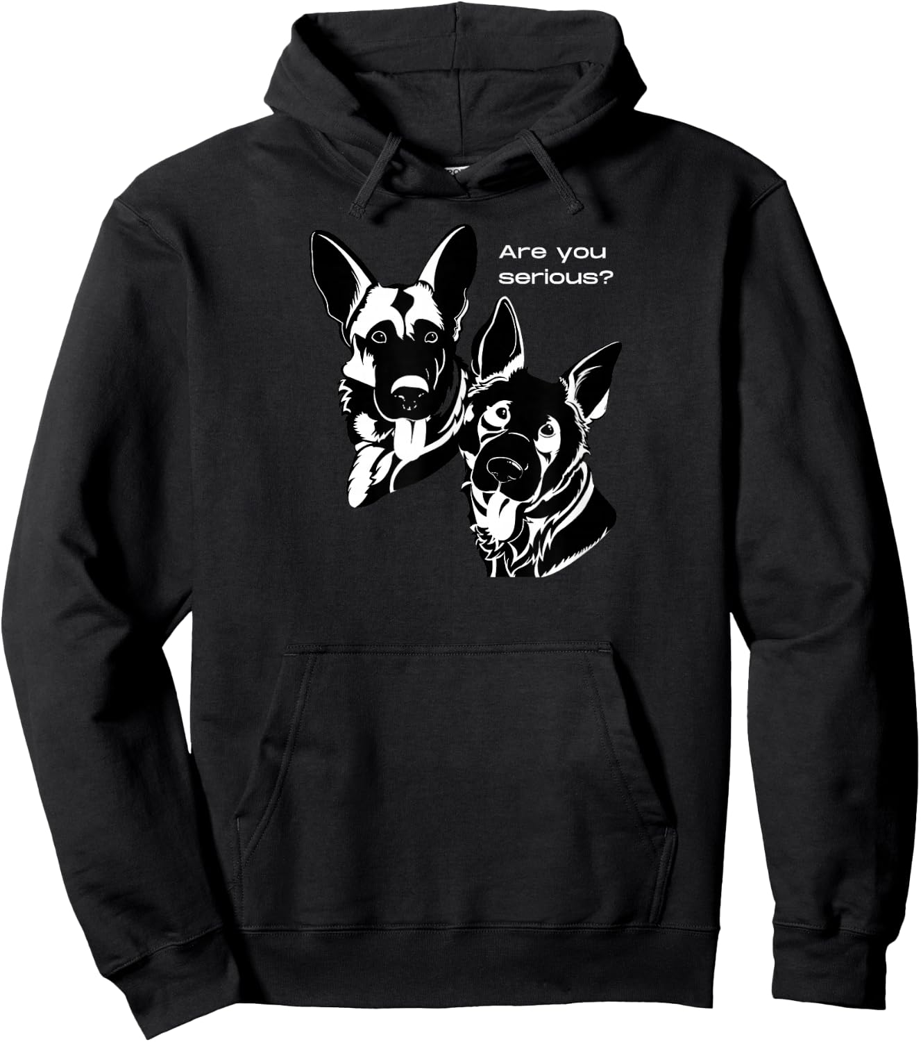 German Shepherd Head Tilt Hoodie - Hoodie | Black