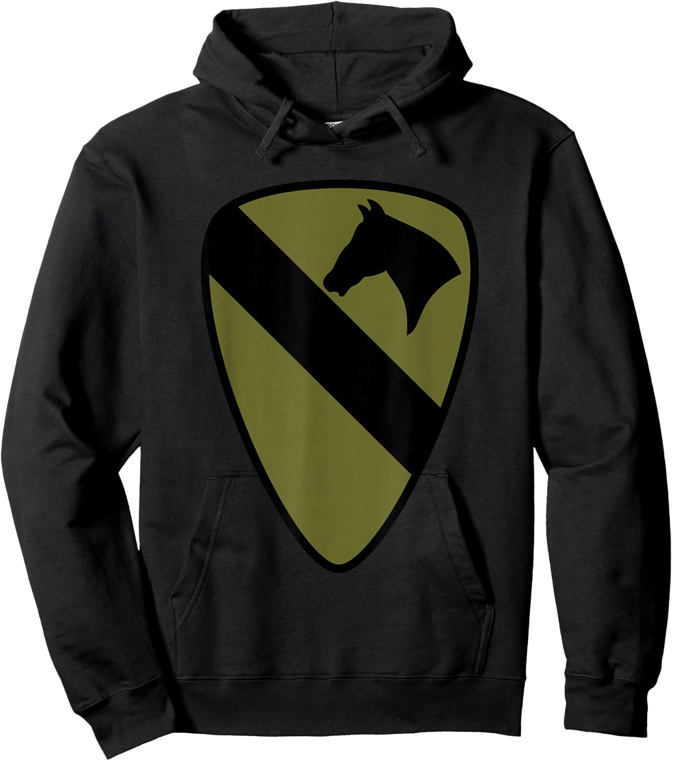 1st Cavalry Division Patch - 1st CAV OD Green Camo Hoodie - Hoodie | Black