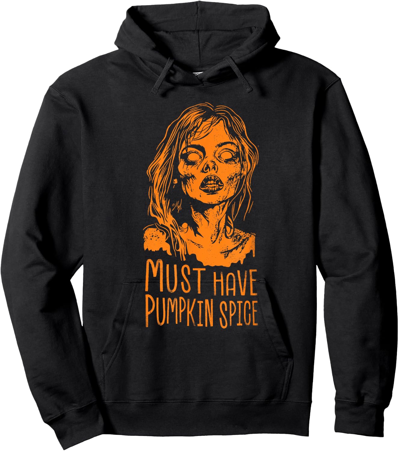 Funny Pumpkin Spice Zombie Coffee Halloween Drink Latte Fall Hoodie - Hoodie | Black