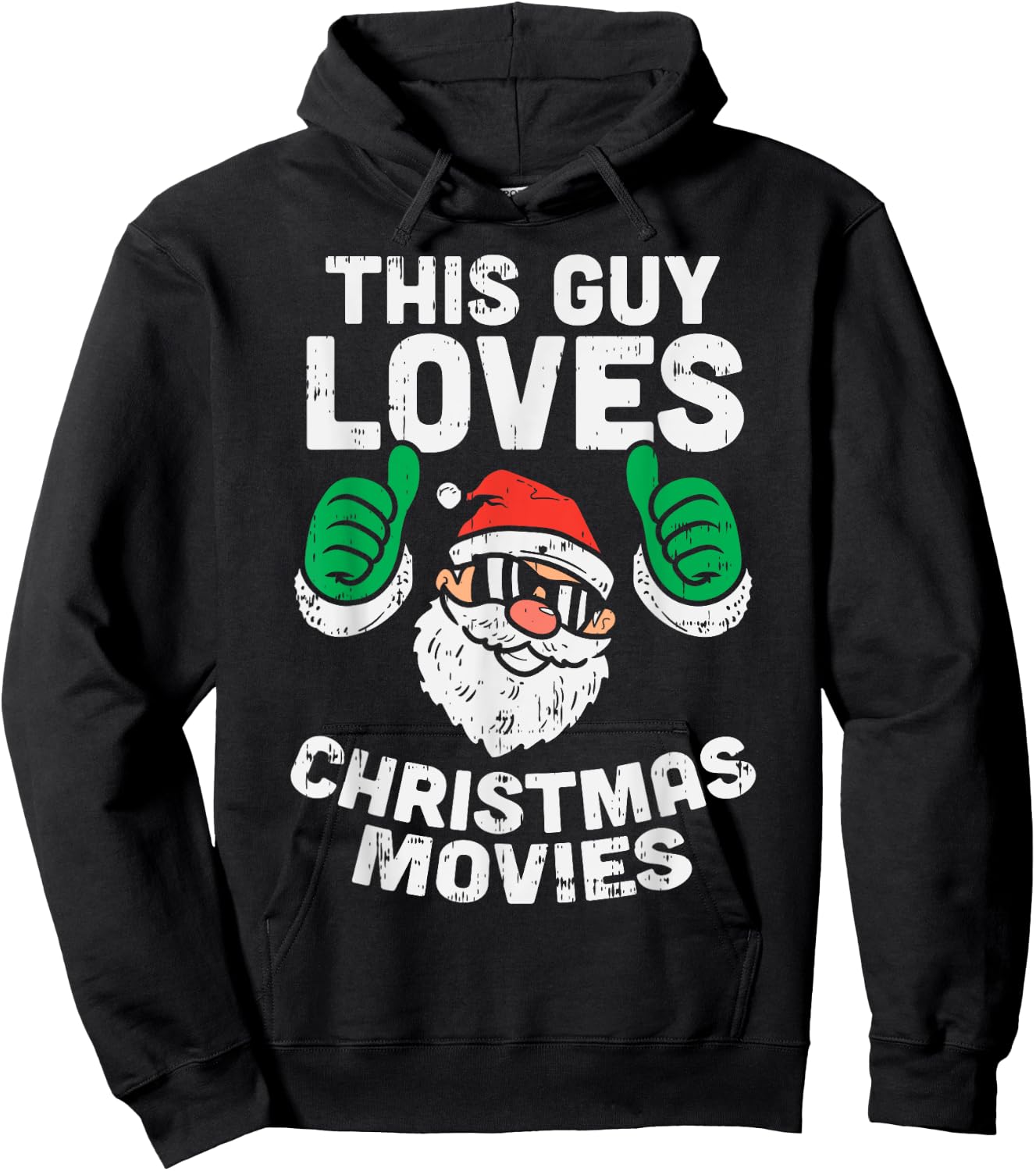 This Guy Loves Christmas Movies Santa Matching Xmas Men Gift Hoodie - Hoodie | Black