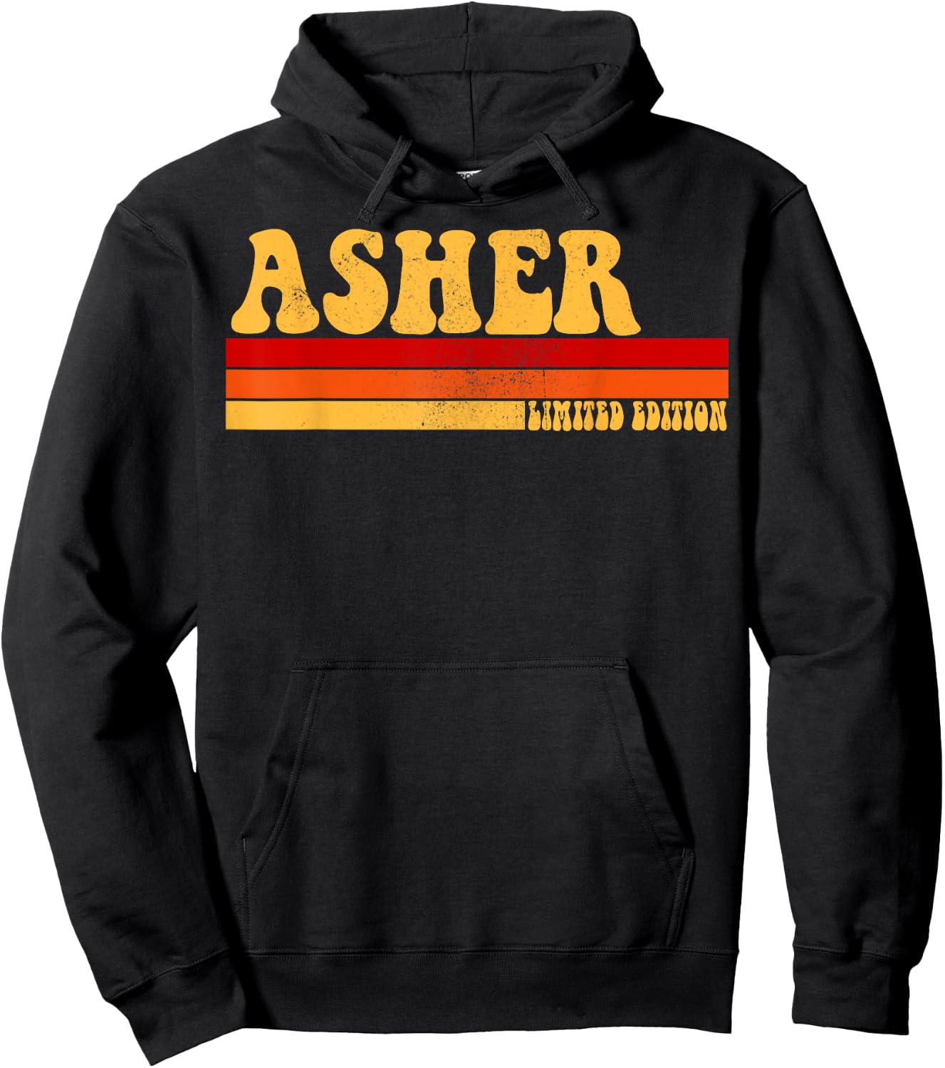 ASHER Name Personalized Idea Men Retro Vintage ASHER Hoodie - Hoodie | Black