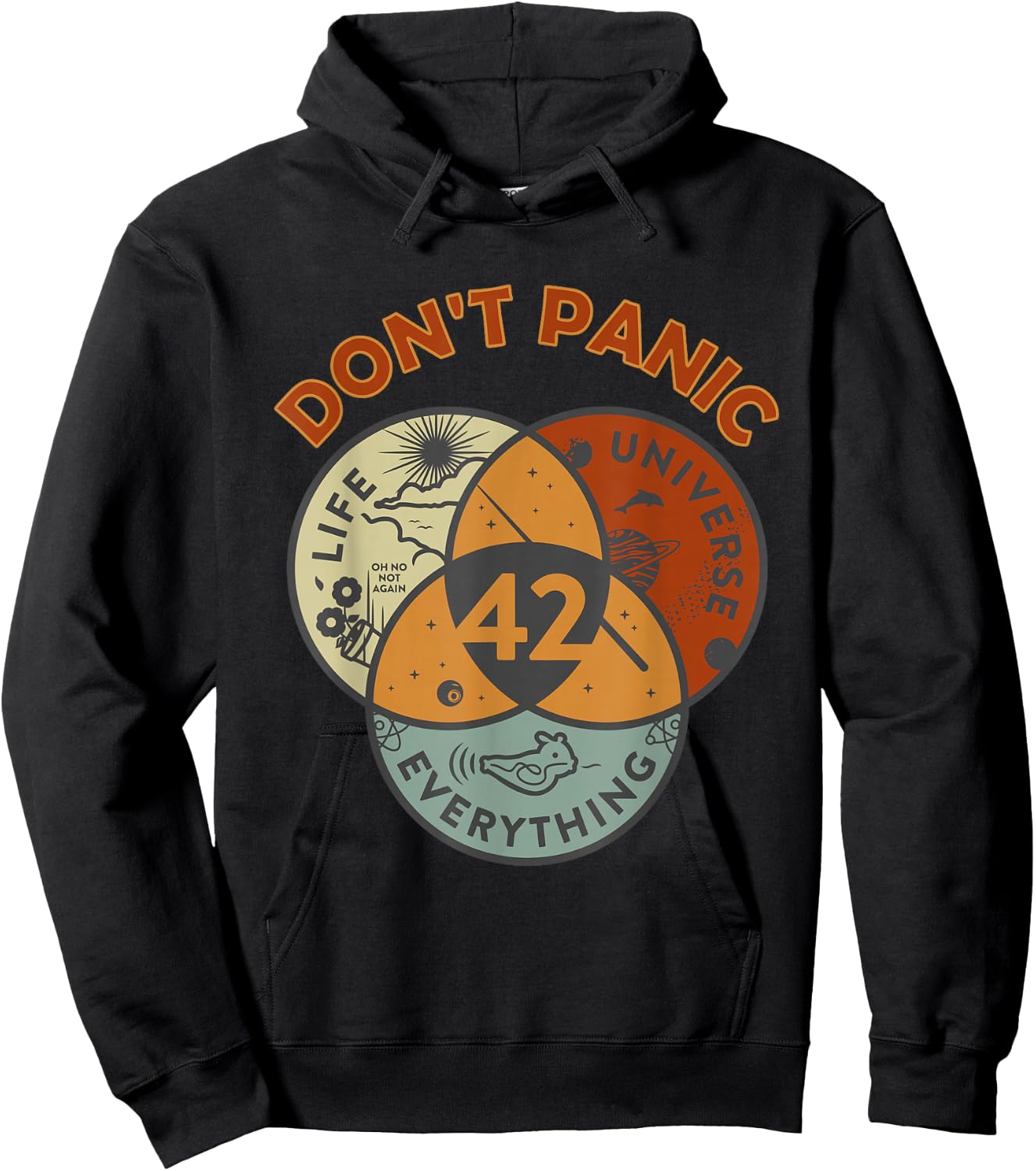 42 Antwort auf Das Leben, das Universum und alles, keine Panik Hoodie - Hoodie | Black