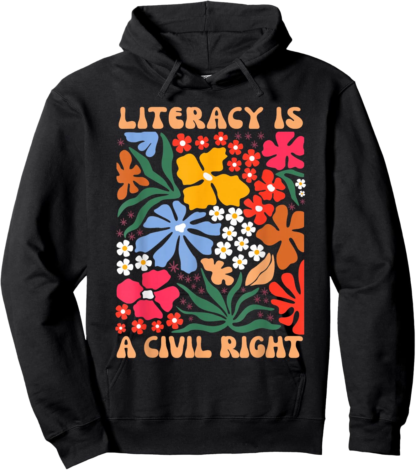 Reading Teacher Literacy Is A Civil Right Literacy Hoodie - Hoodie | Black