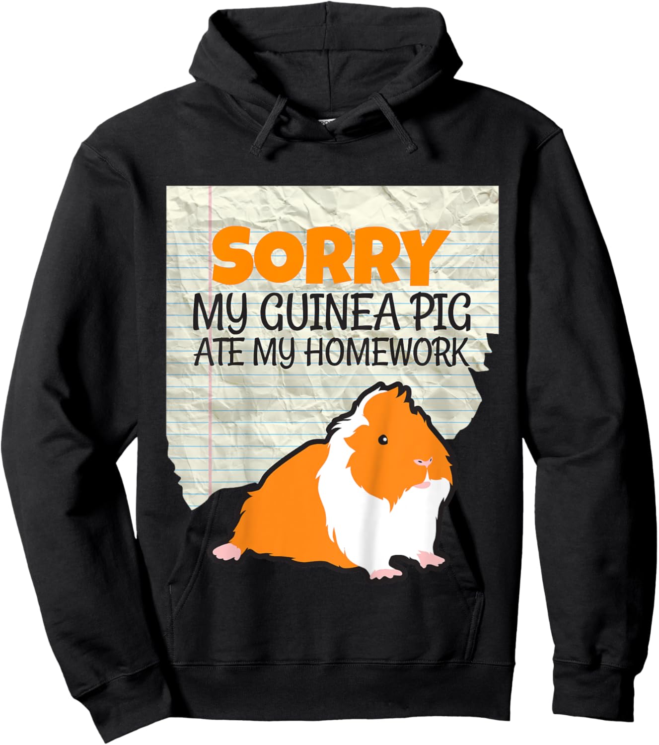 Sorry My Guinea Pig ate my Homework Kids School Hoodie - Hoodie | Black