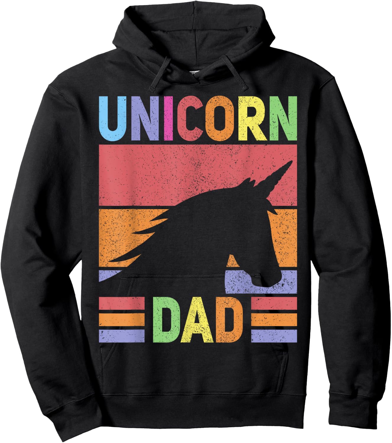 Unicorn Birthday Outfit Dad Unicorn Costume Bday Dad Unicorn Hoodie - Hoodie | Black