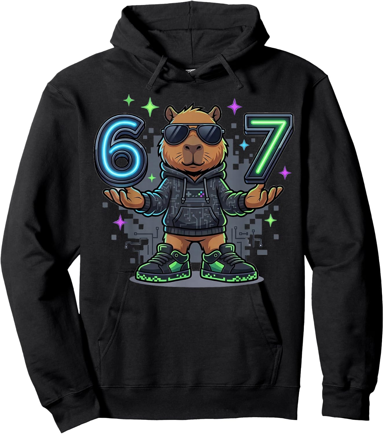 Six Seven 67 Capybara Gaming Zocker Hoodie - Hoodie | Black