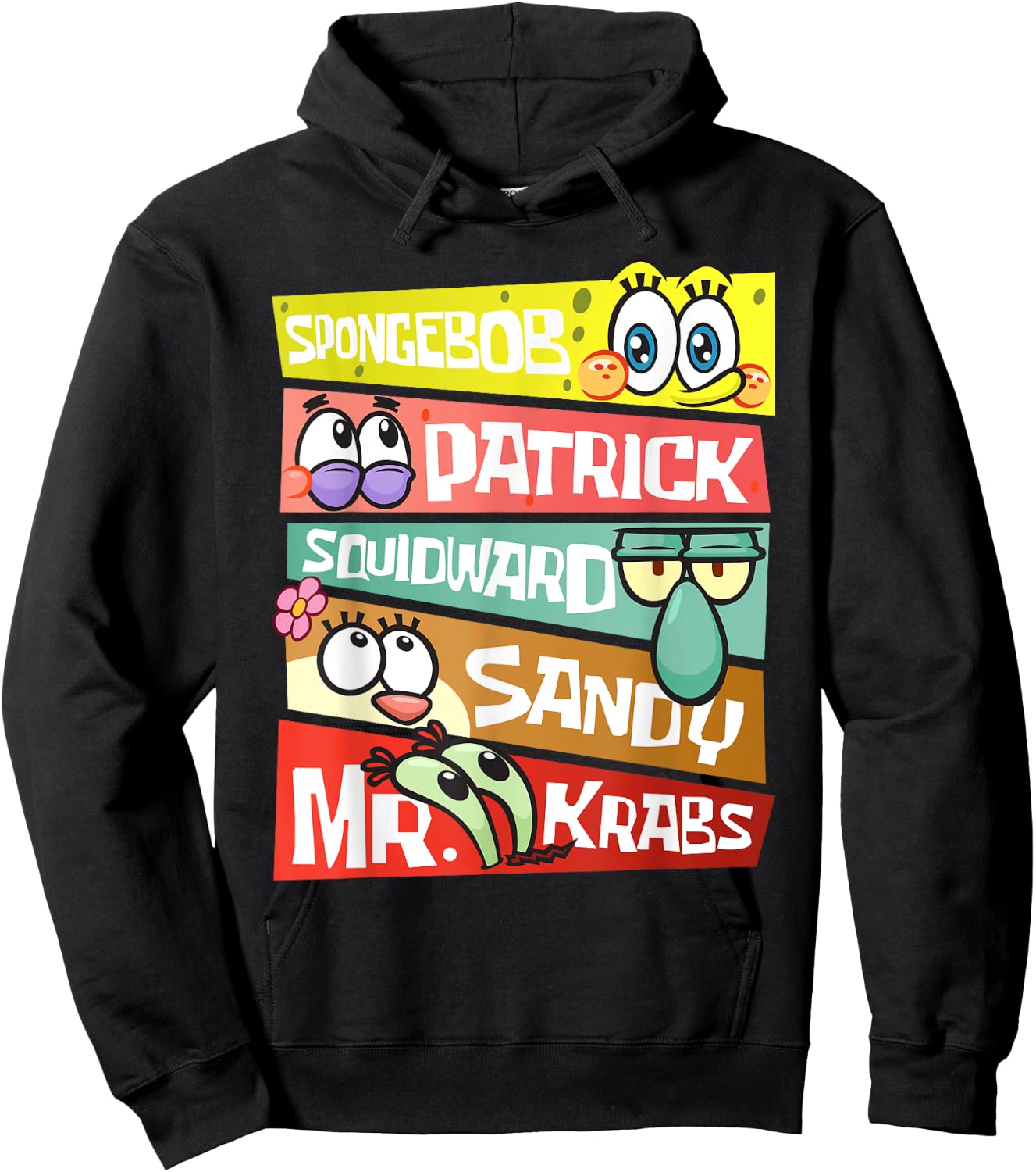 Mademark x SpongeBob SquarePants - SpongeBob Patrick Squidward Sandy Mr Krabs SpongeBob Fans Hoodie - Hoodie | Black