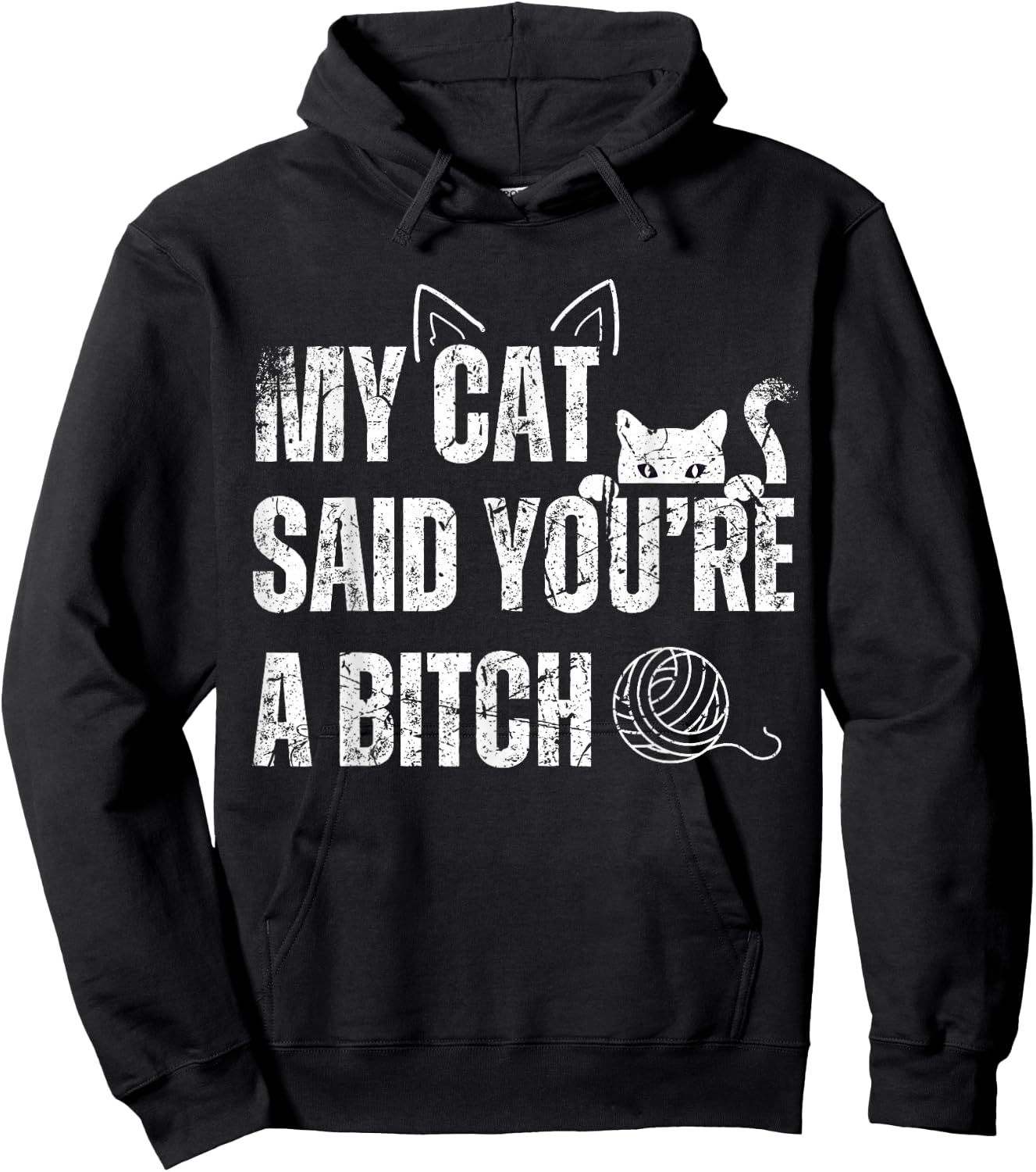 My Cat Said You're A Bitch Funny Cat Hoodie - Hoodie | Black