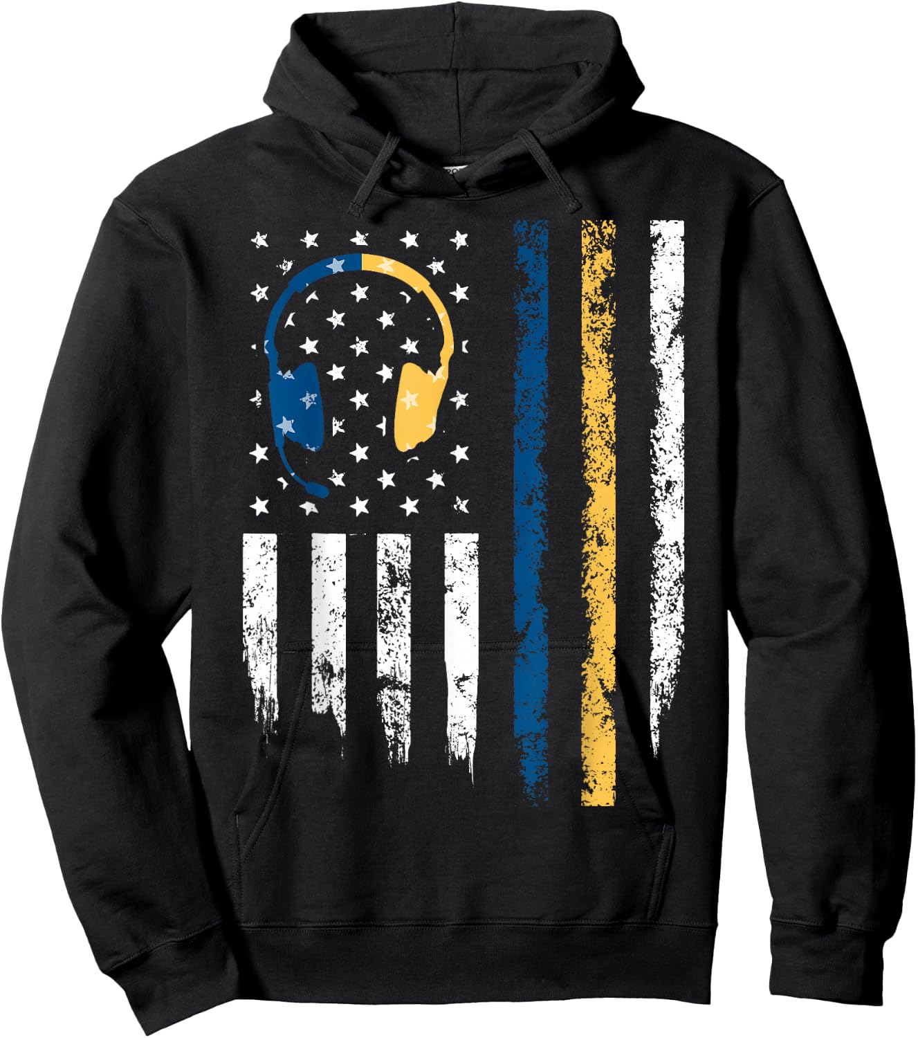 Gold Blue Line 911 Police Dispatcher First Responder Hoodie - Hoodie | Black