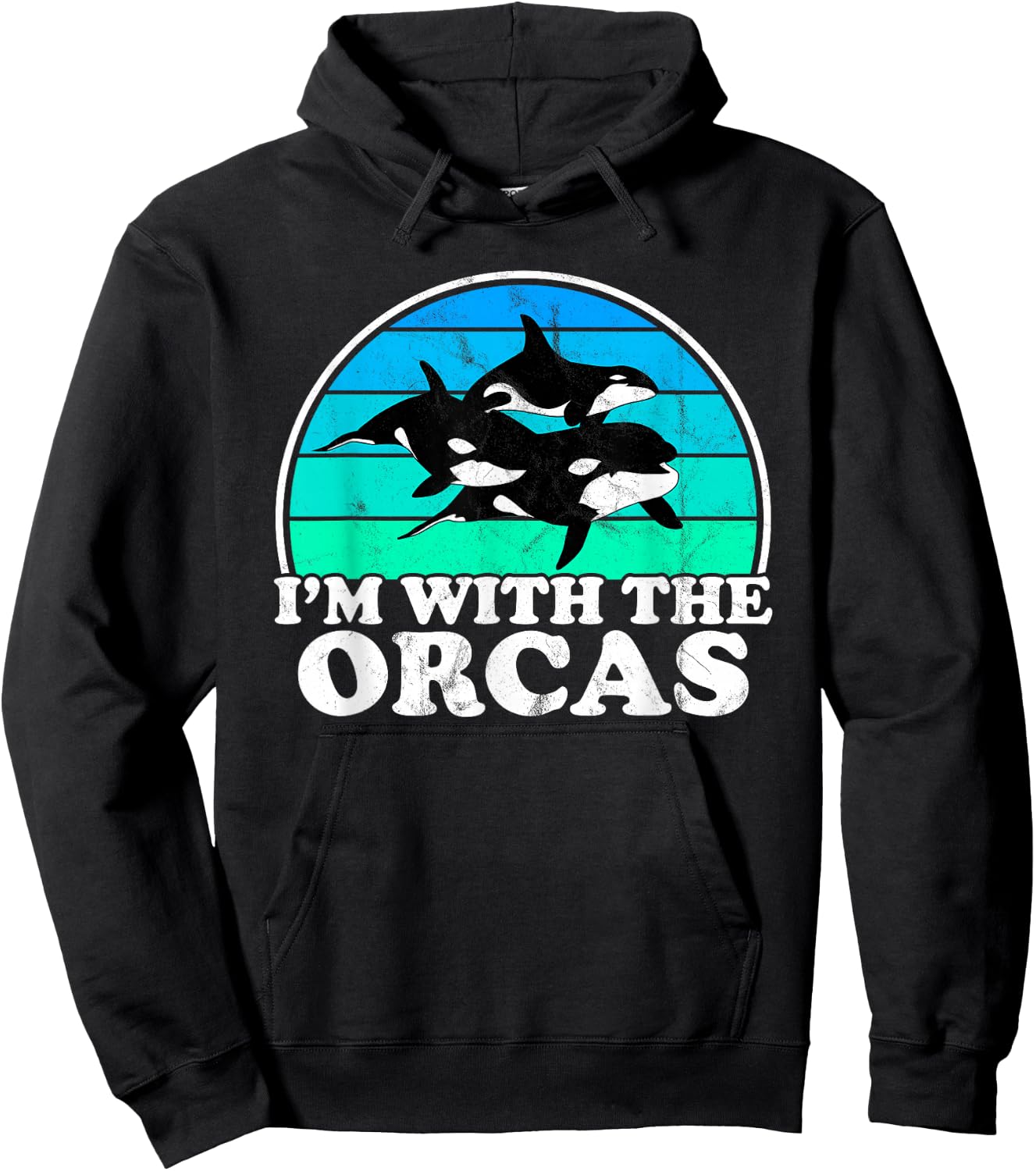 I'm With The Orcas - Funny Orca Whale Handler Hoodie - Hoodie | Black