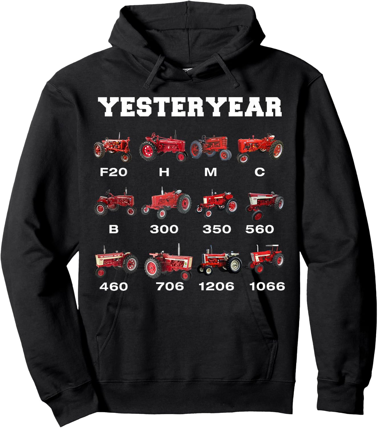Vintage Tractor Yesteryear Farmer Gift Hoodie - Hoodie | Black